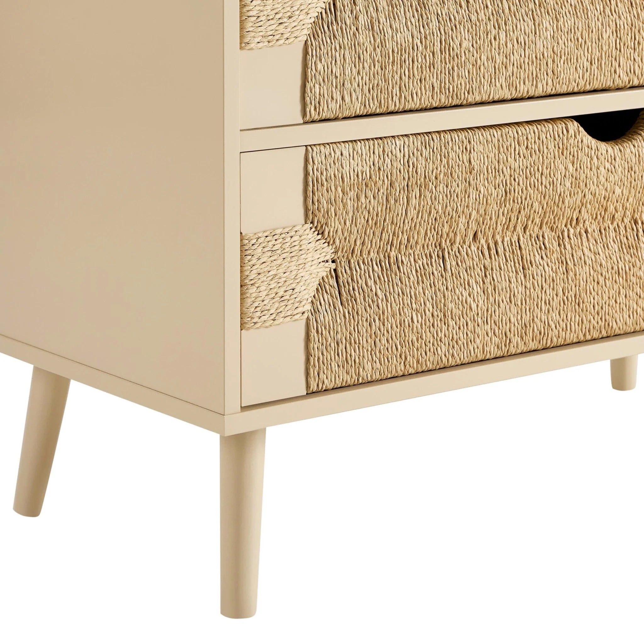 Lottie Woven 3 Drawer Chest - Sand - Image 8