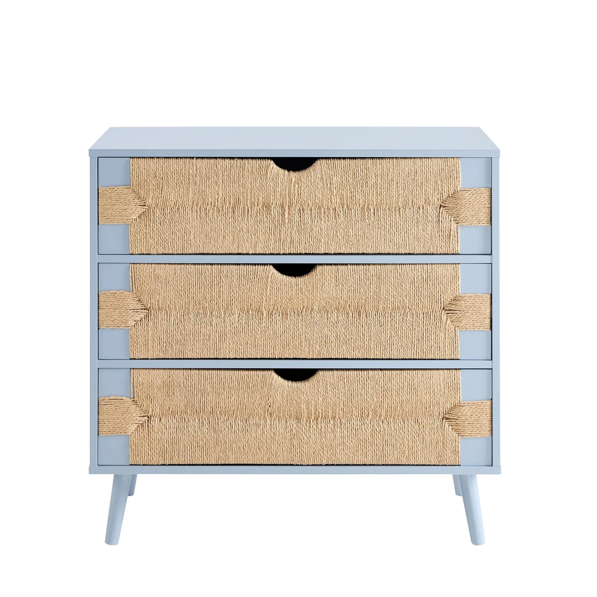 Lottie Woven 3 Drawer Chest - Sky Blue - Image 3