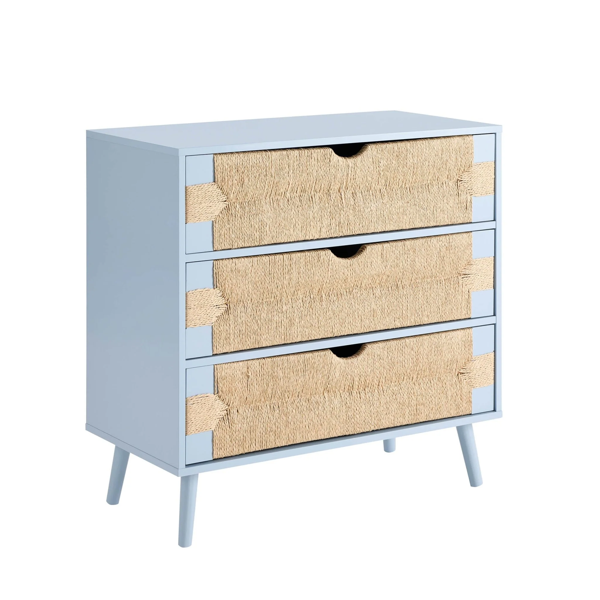 Lottie Woven 3 Drawer Chest - Sky Blue - Image 4