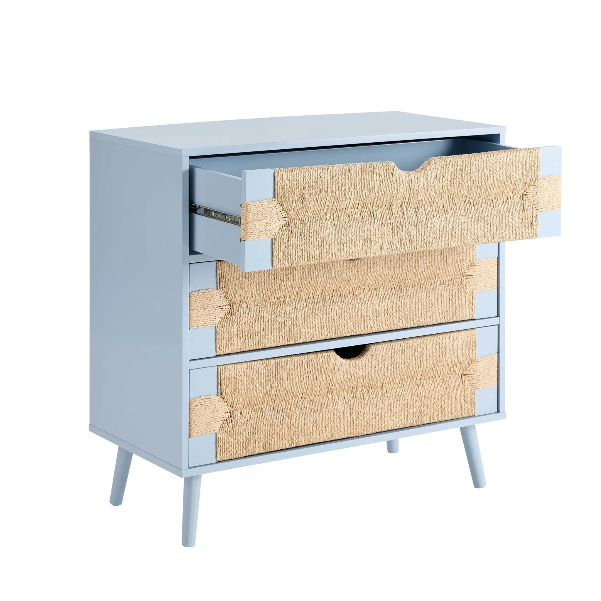 Lottie Woven 3 Drawer Chest - Sky Blue - Image 5