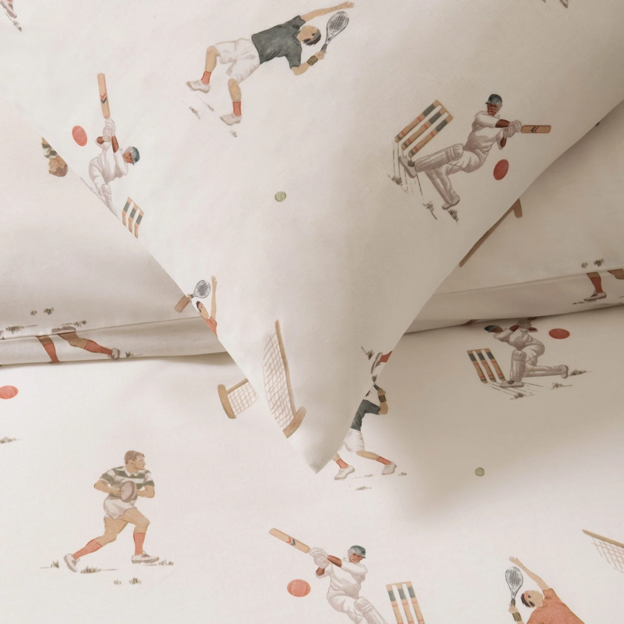 Luca Sporty 100% Cotton Kids Duvet Cover & Pillowcase Set - Taupe - Image 5