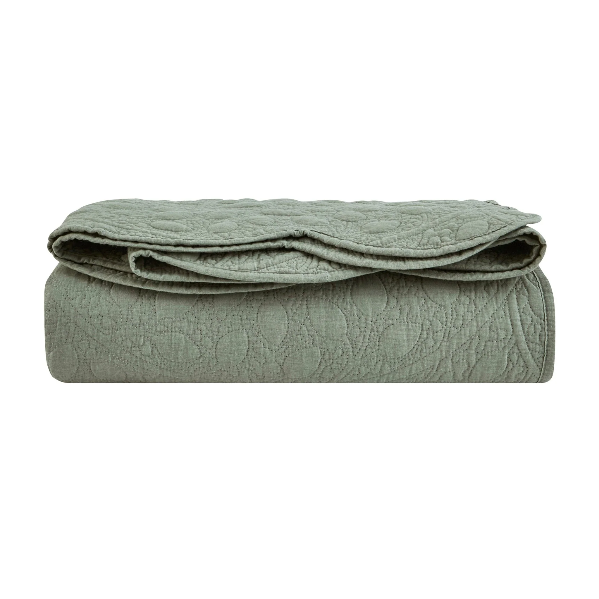 Lucerne Scallop Matelasse Bedspread - Forest Green - Image 6