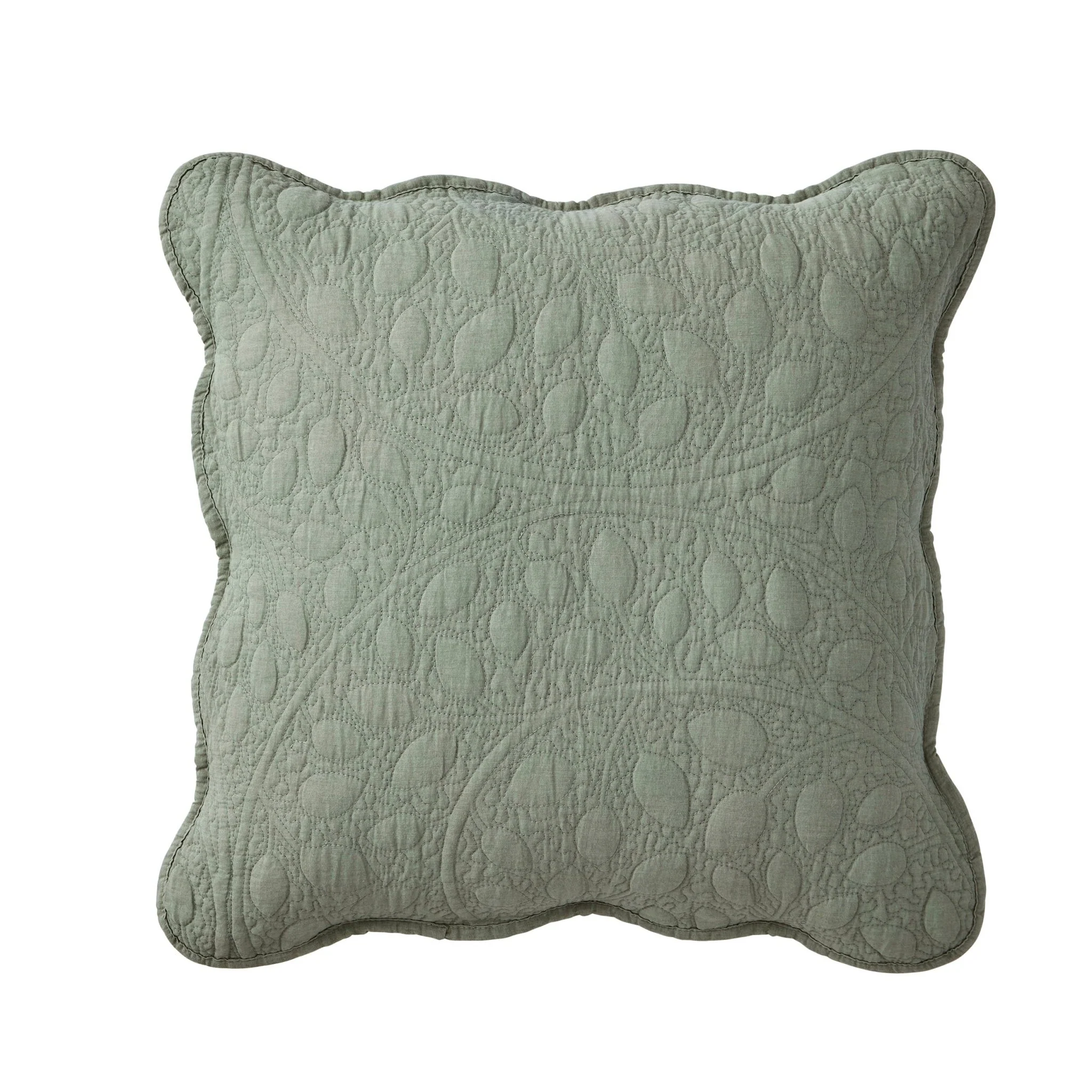 Lucerne Scallop Matelasse Cushion Cover - Forest Green - Image 4