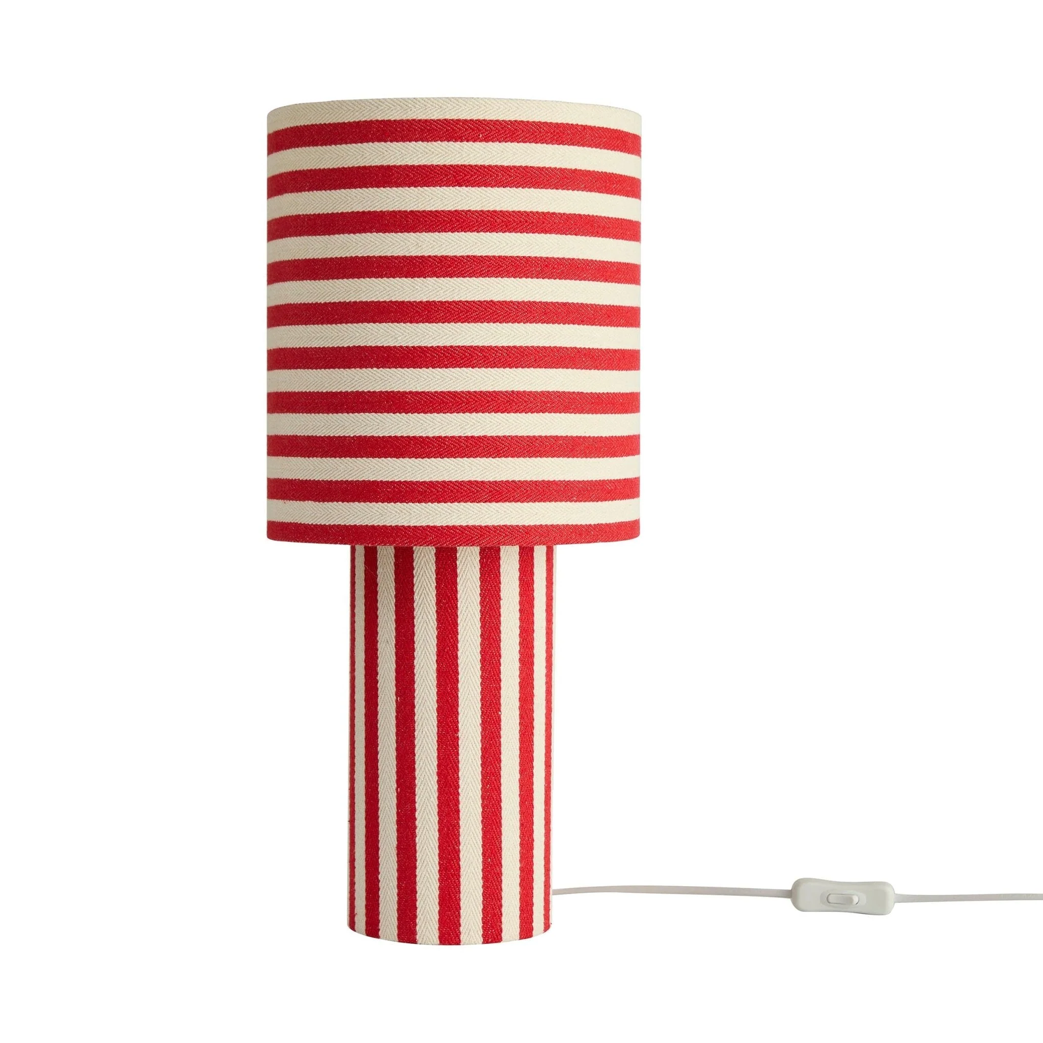 Lucia Striped Table Lamp - Red/White - Image 3