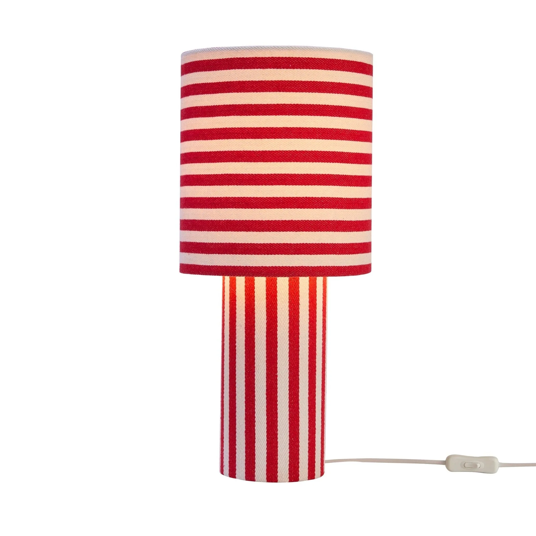 Lucia Striped Table Lamp - Red/White - Image 4