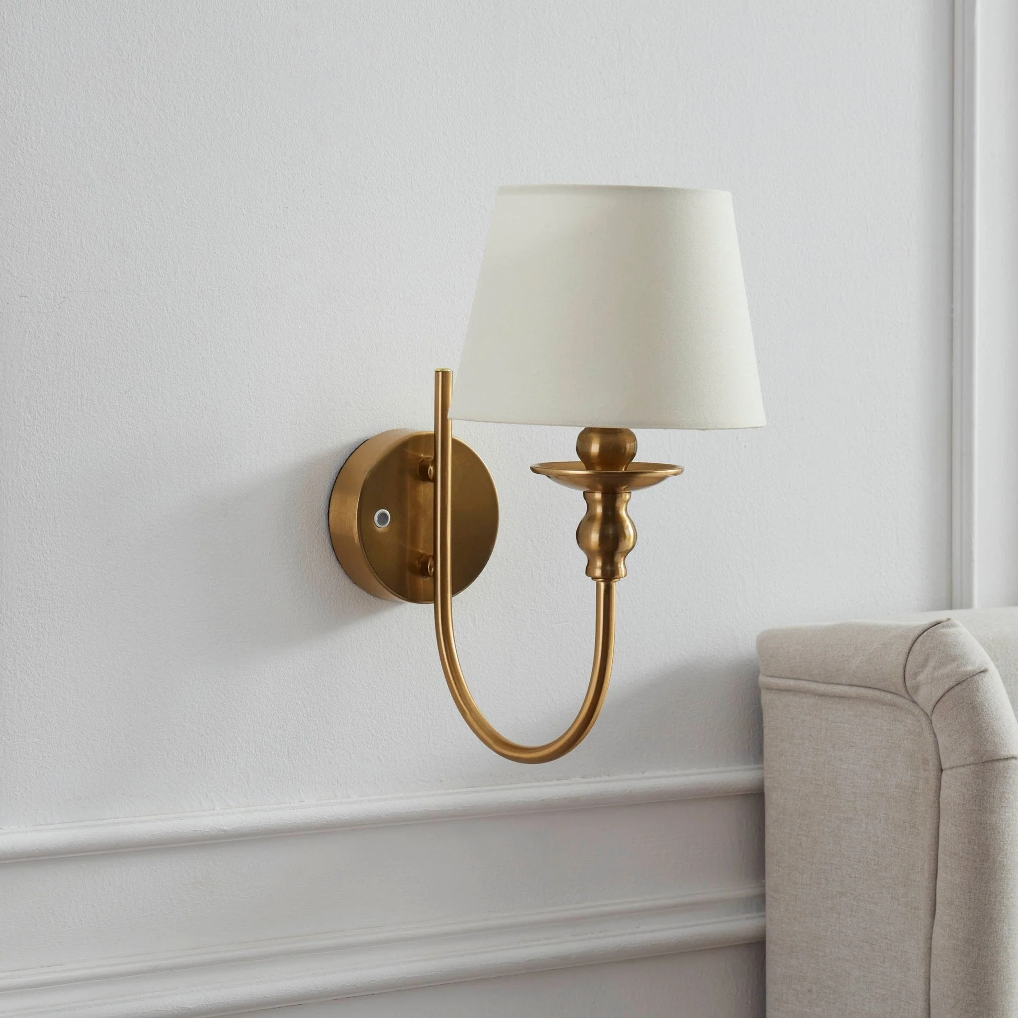 Lucille Ornate LED Rechargeable Wall Light - Brass - Image 3