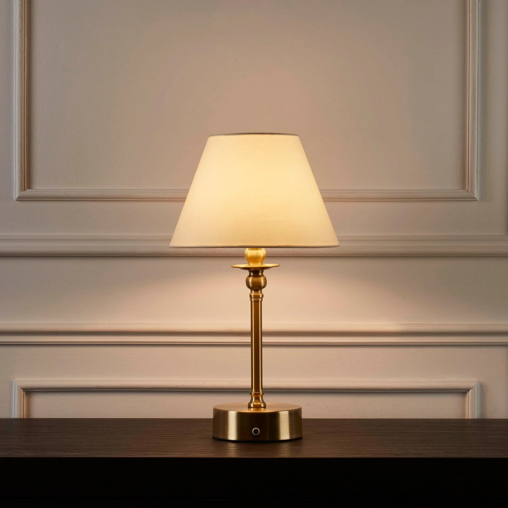Lucille Ornate LED Rechargeable Wireless Lamp - Brass