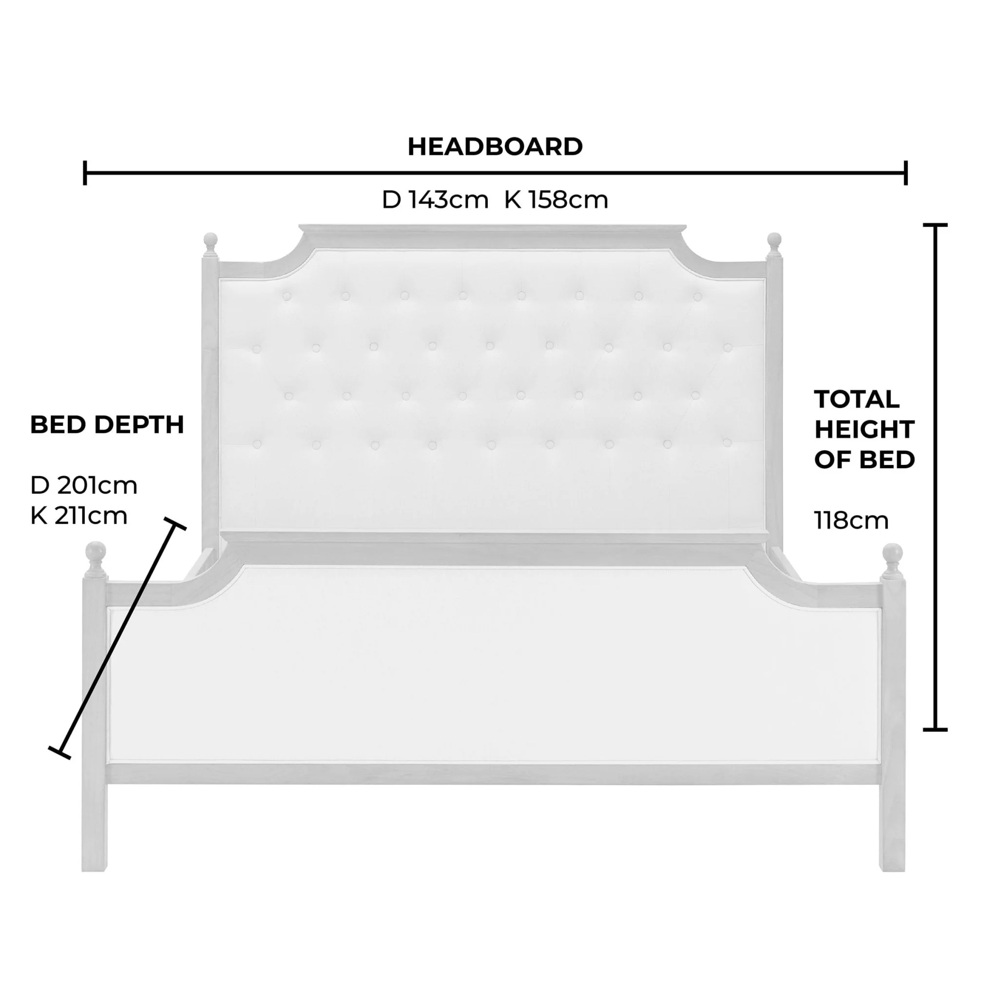 Luxor Bed Frame - Cream Linen - Image 15