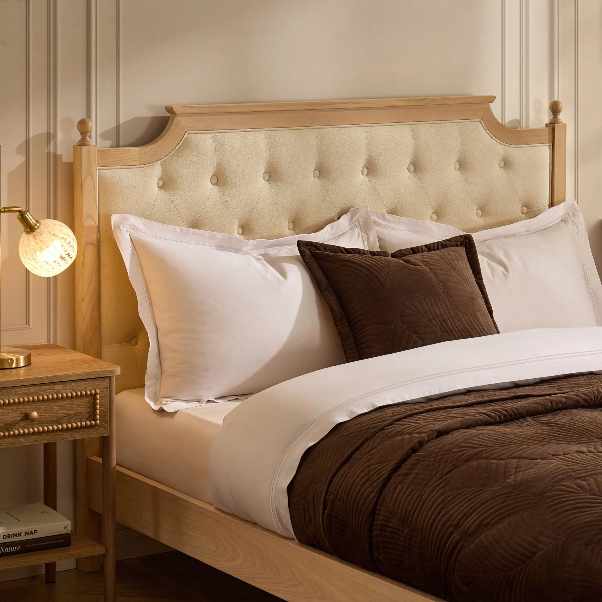 Luxor Bed Frame - Cream Linen - Image 2