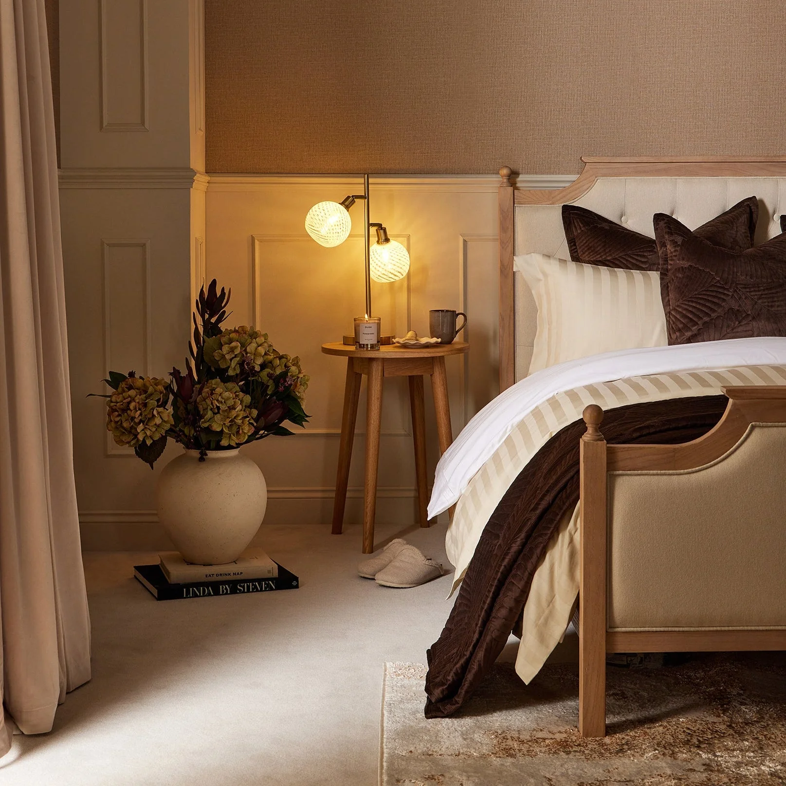 Luxor Bed Frame - Cream Linen - Image 3