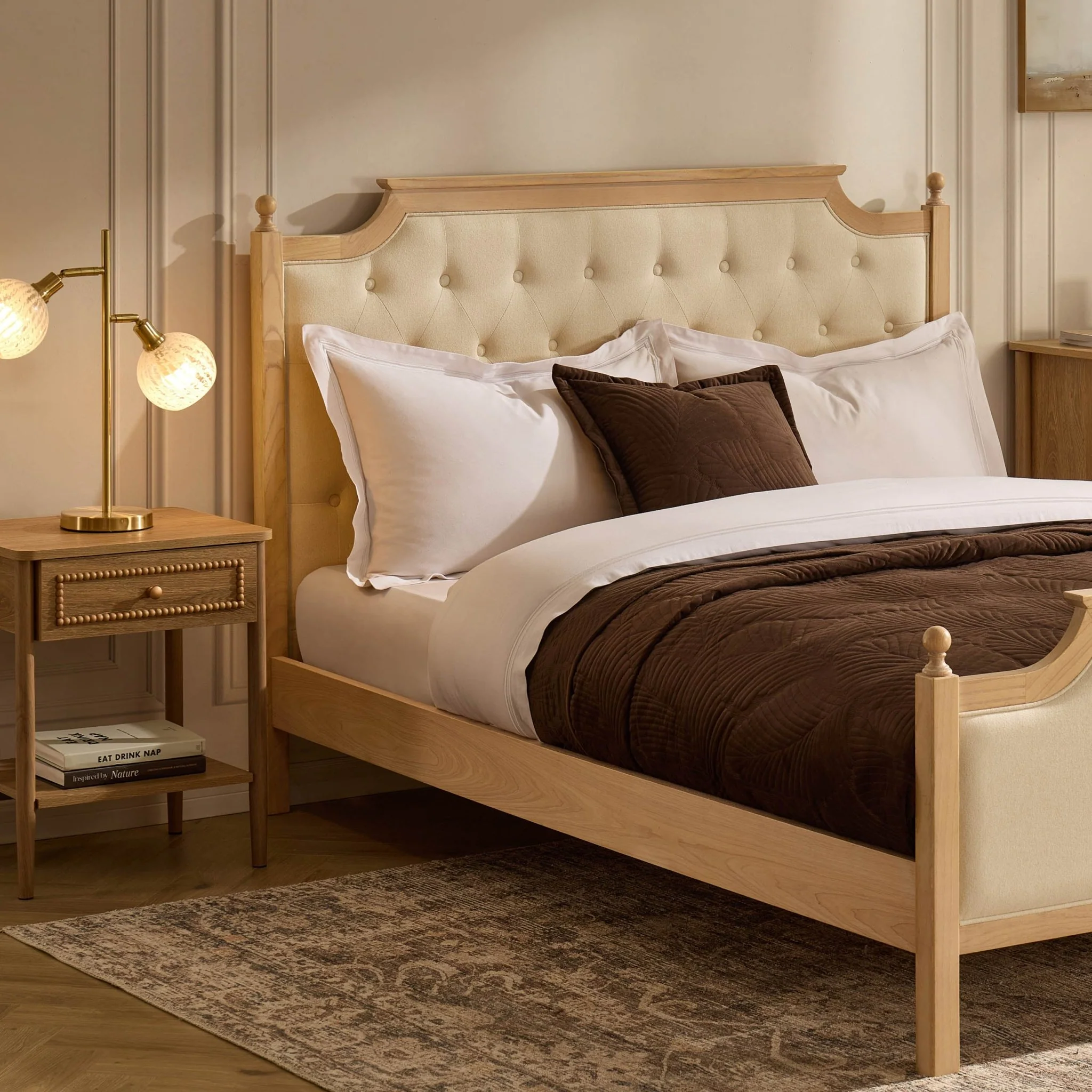 Luxor Bed Frame - Cream Linen - Image 7