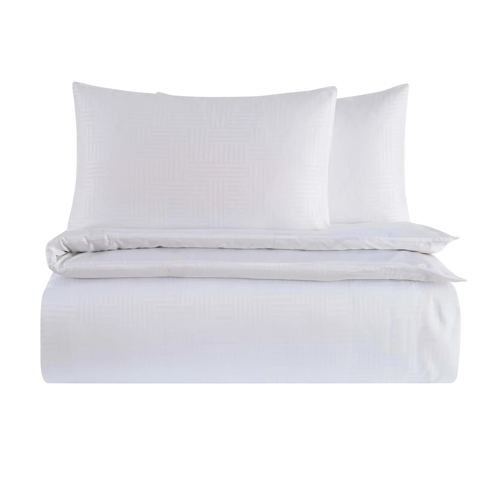 Lyla Feels Like Silk Lyocell Blend Jacquard Duvet Cover & Pillowcase Set - White - Image 8