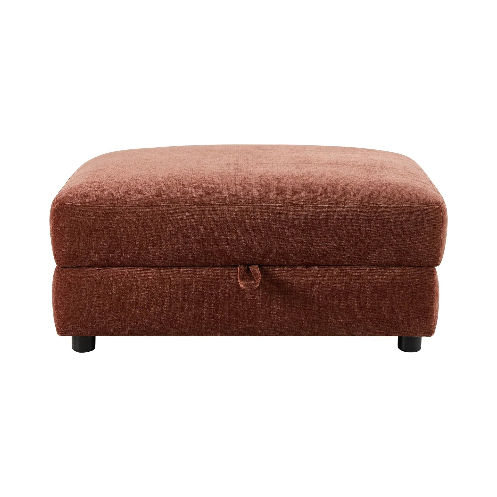 Lyon Storage Pouffe - Chenille Dark Rust - Image 3