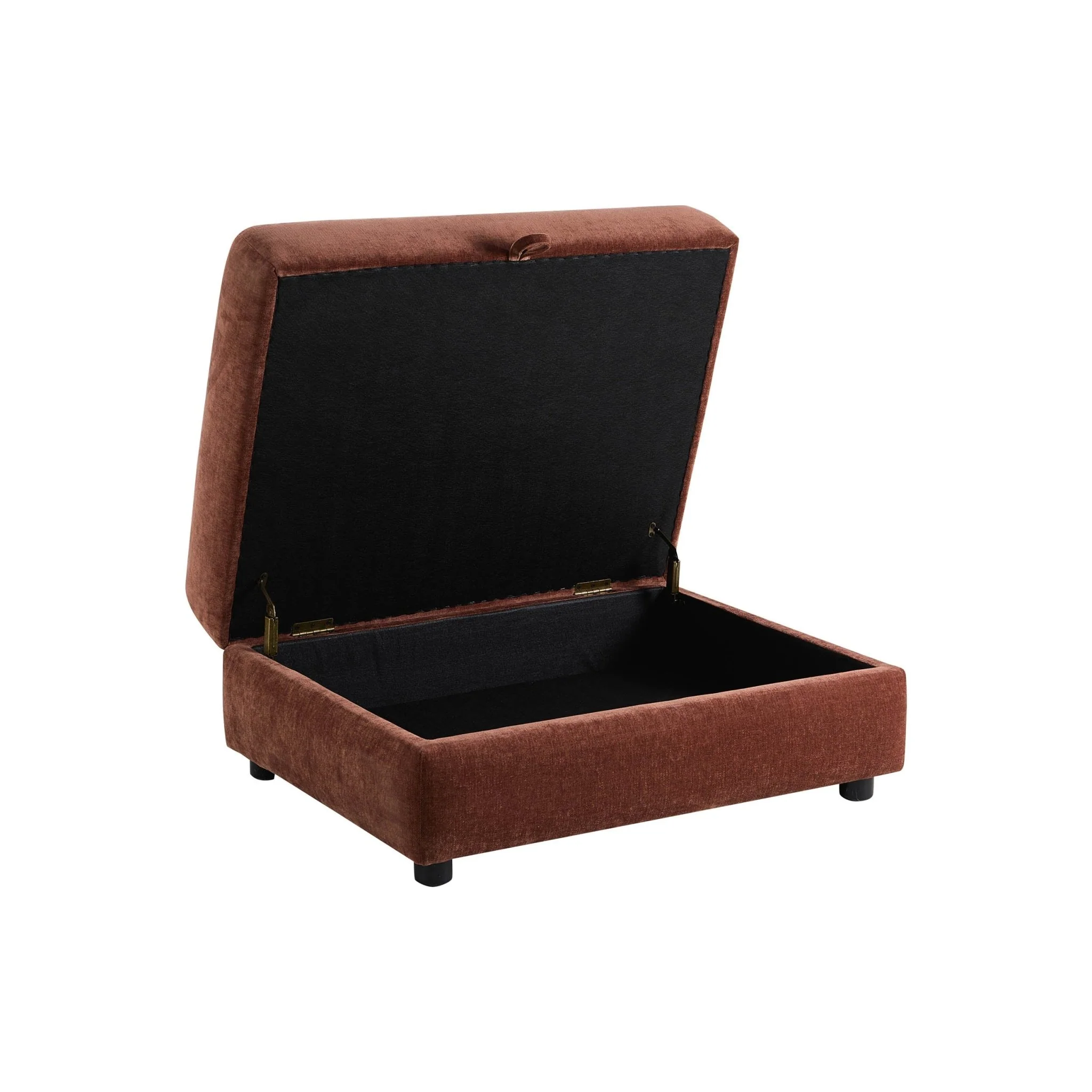 Lyon Storage Pouffe - Chenille Dark Rust - Image 5