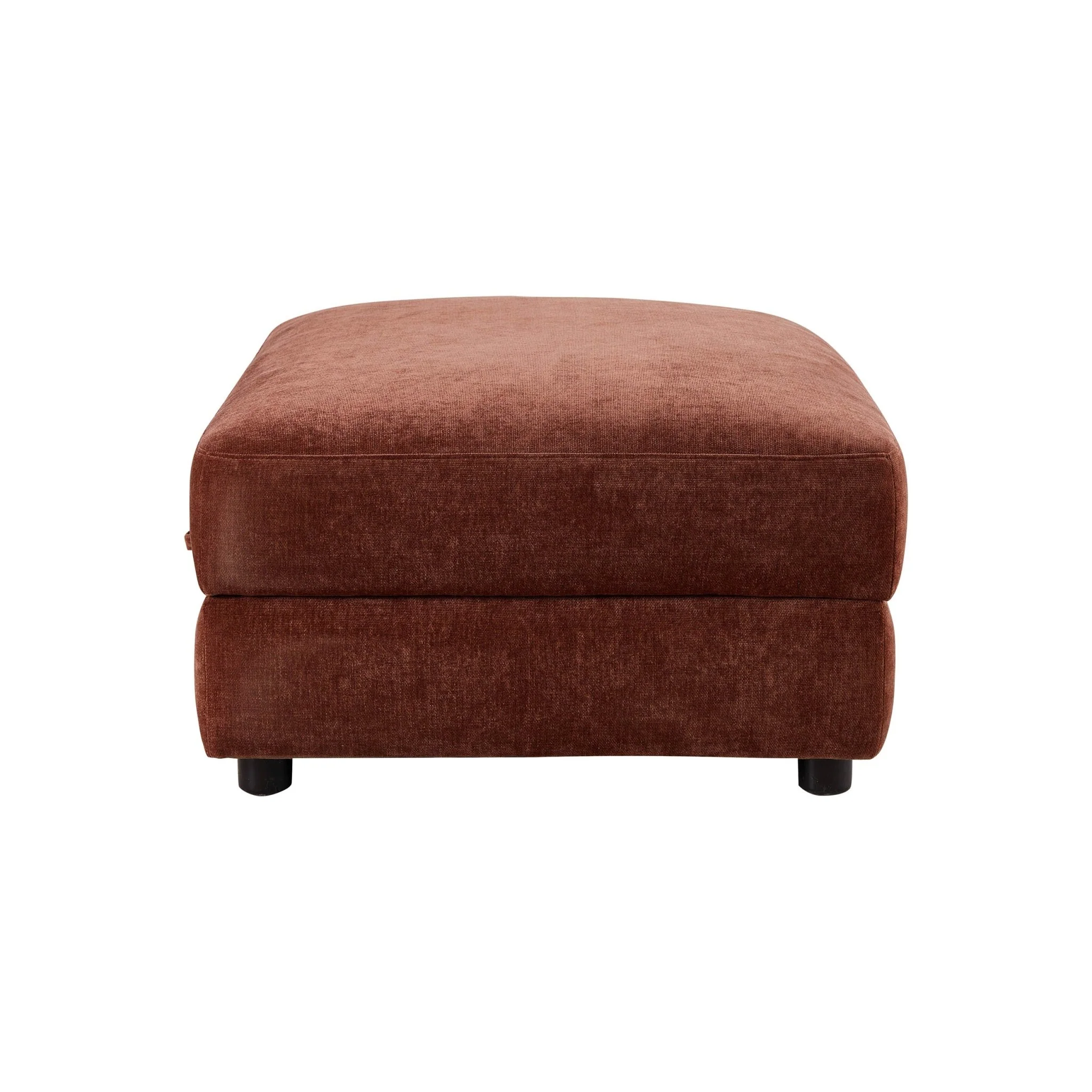 Lyon Storage Pouffe - Chenille Dark Rust - Image 6