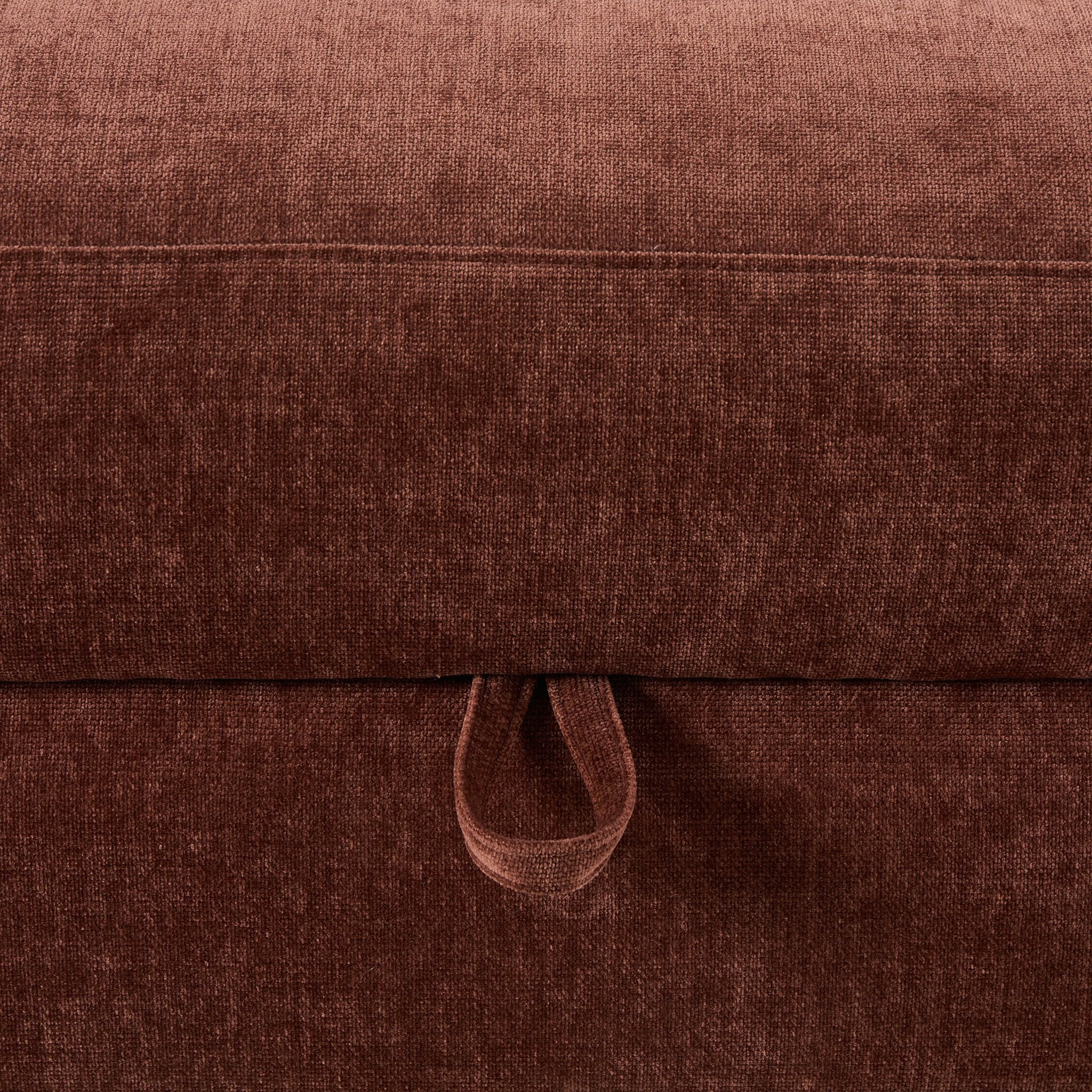 Lyon Storage Pouffe - Chenille Dark Rust - Image 8