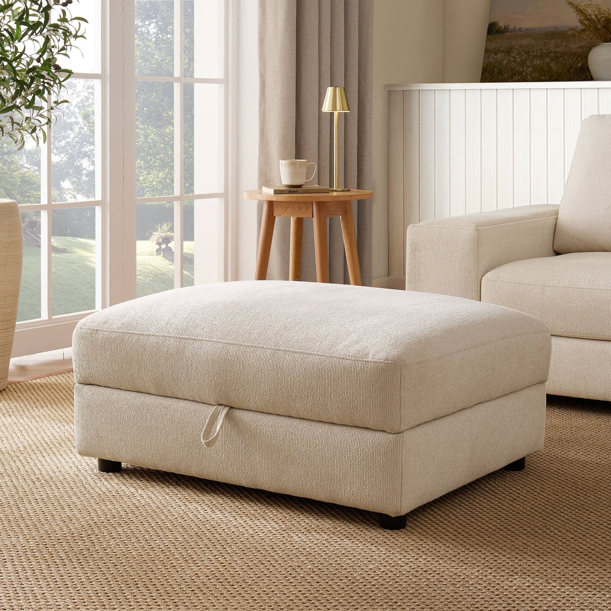 Lyon Storage Pouffe - Speckled Sand Boucle