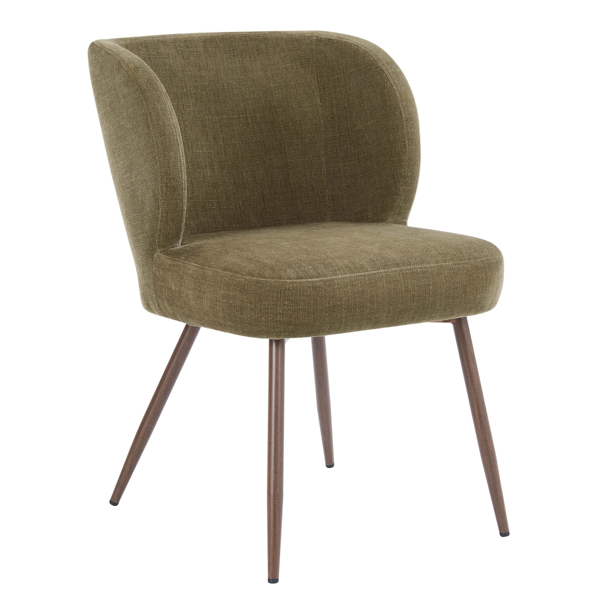 Mabel Set of 2 Dining Chairs - Chenille Olive - Image 4