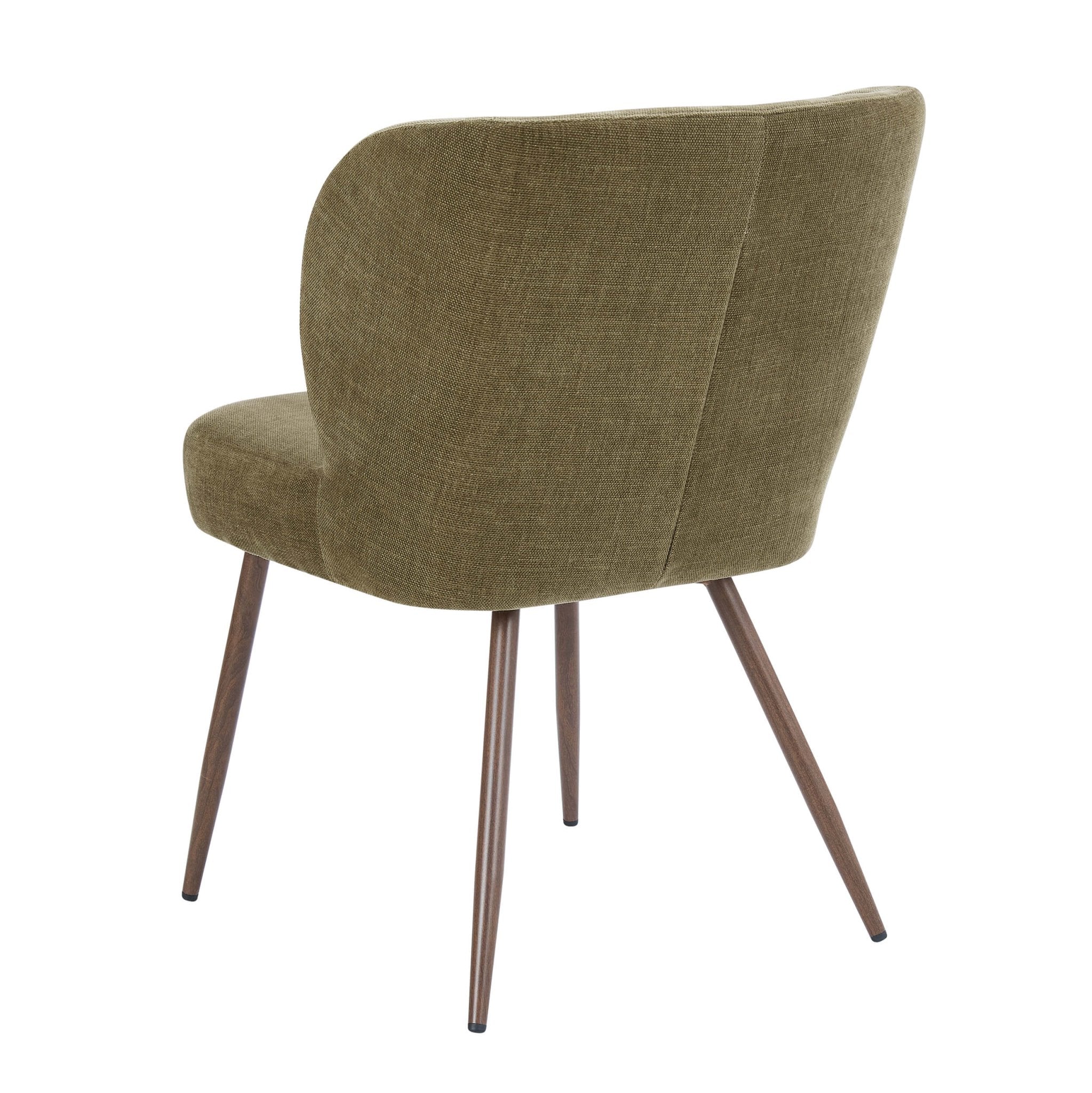 Mabel Set of 2 Dining Chairs - Chenille Olive - Image 6