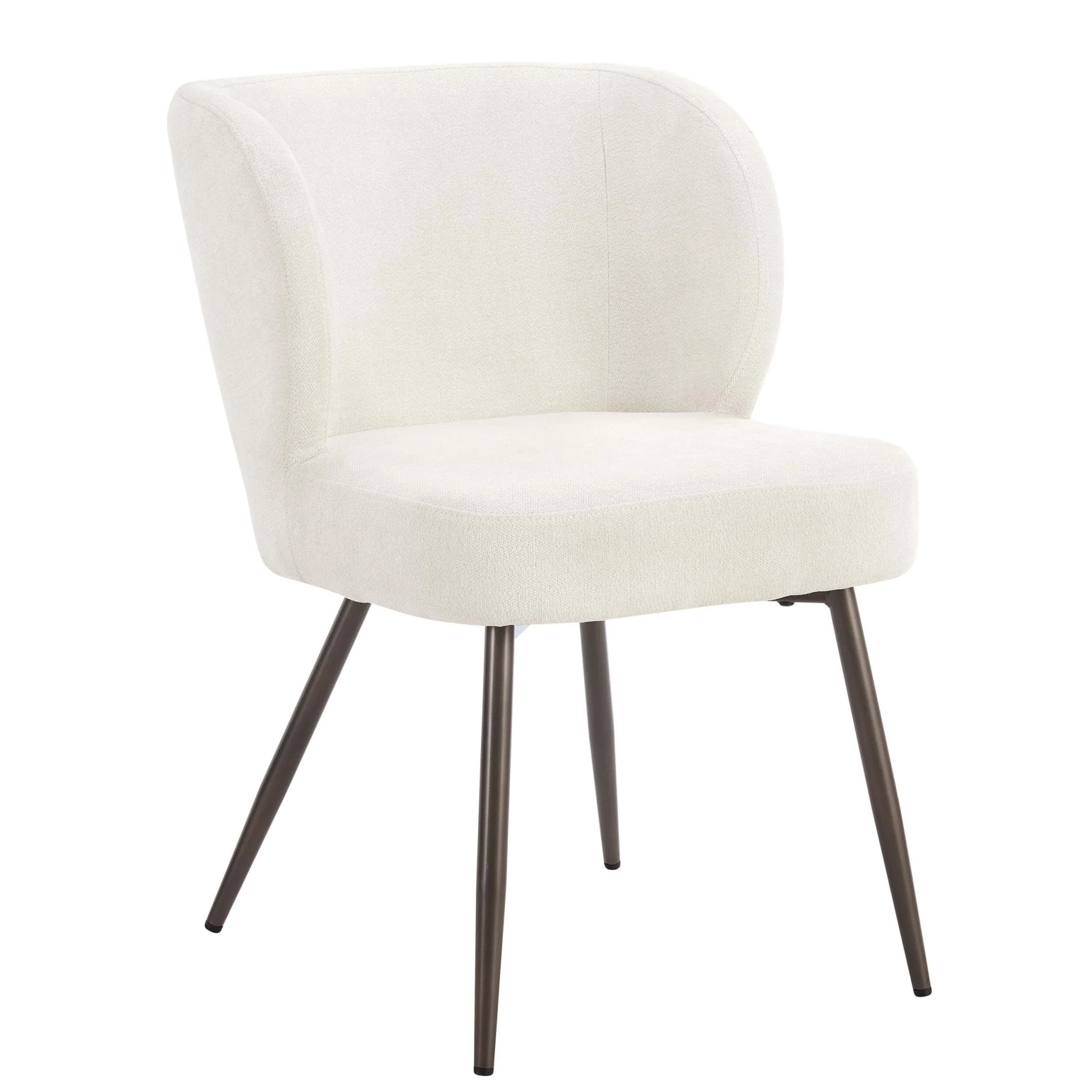 Mabel Set of 2 Dining Chairs - Ivory Chenille - Image 3