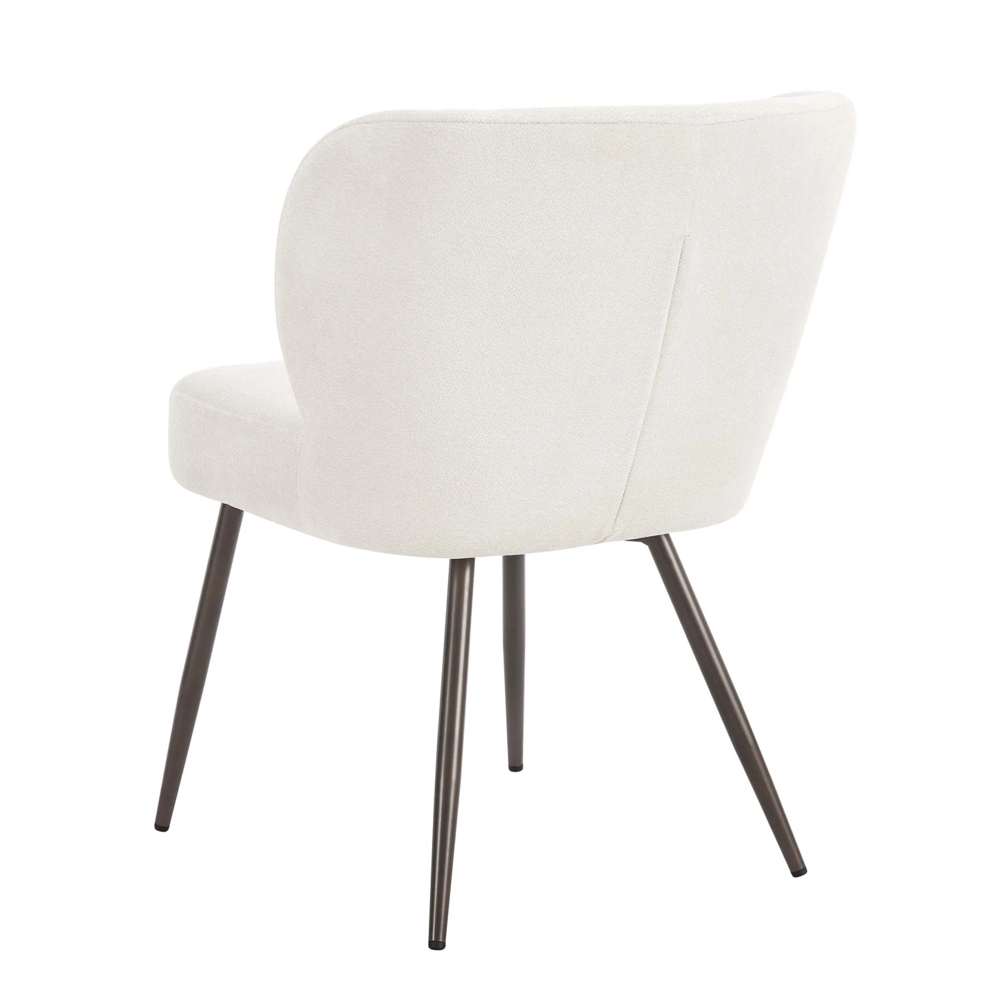 Mabel Set of 2 Dining Chairs - Ivory Chenille - Image 4