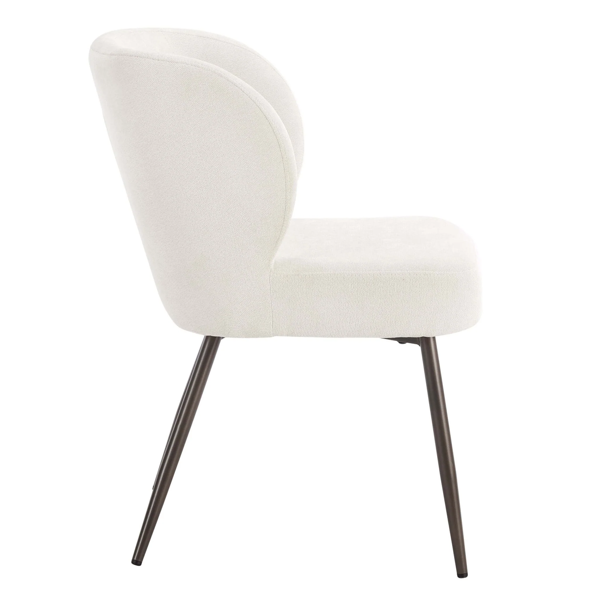 Mabel Set of 2 Dining Chairs - Ivory Chenille - Image 5