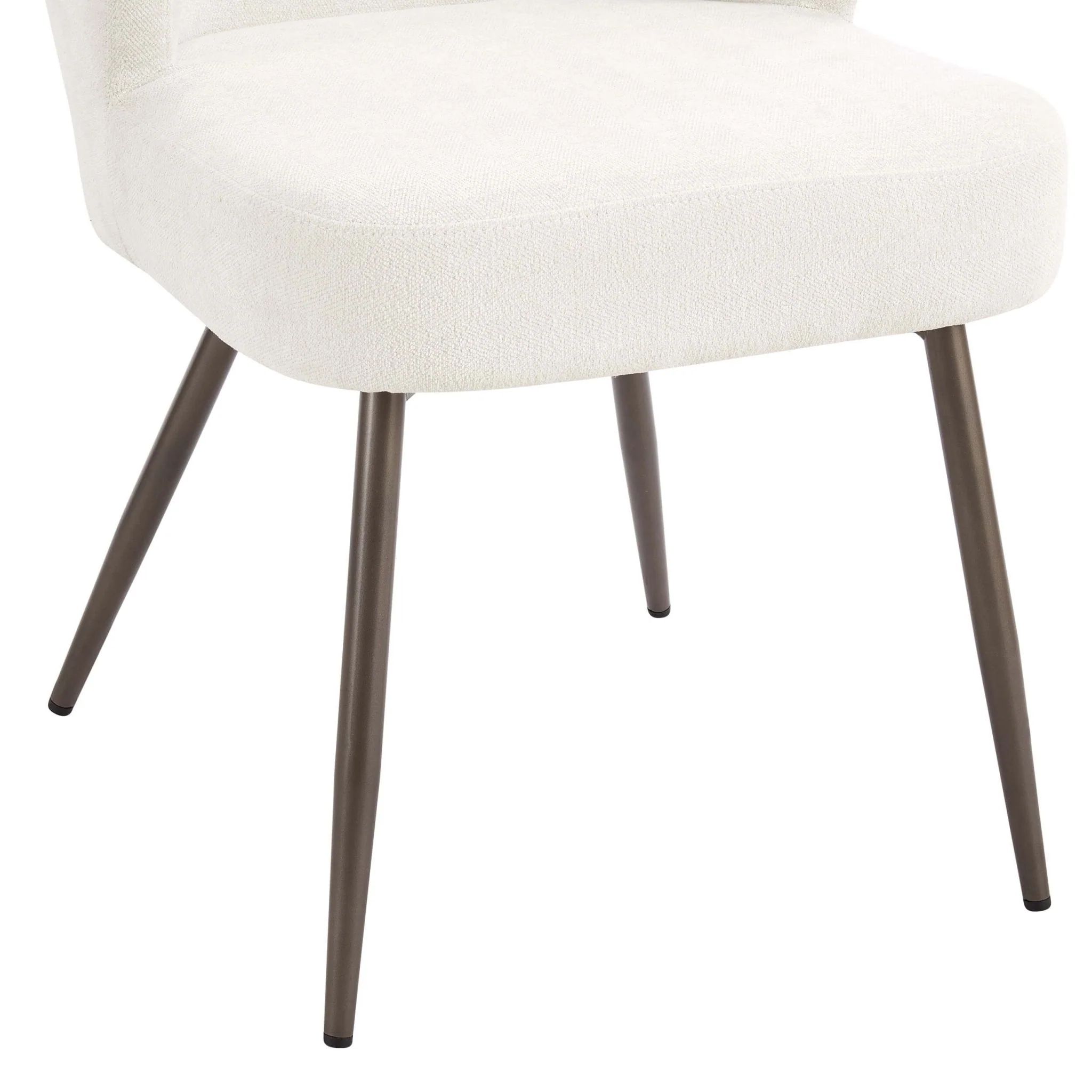 Mabel Set of 2 Dining Chairs - Ivory Chenille - Image 6