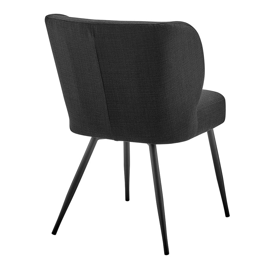 Mabel Set of 2 Dining Chairs - Linen Look - Black - Image 5