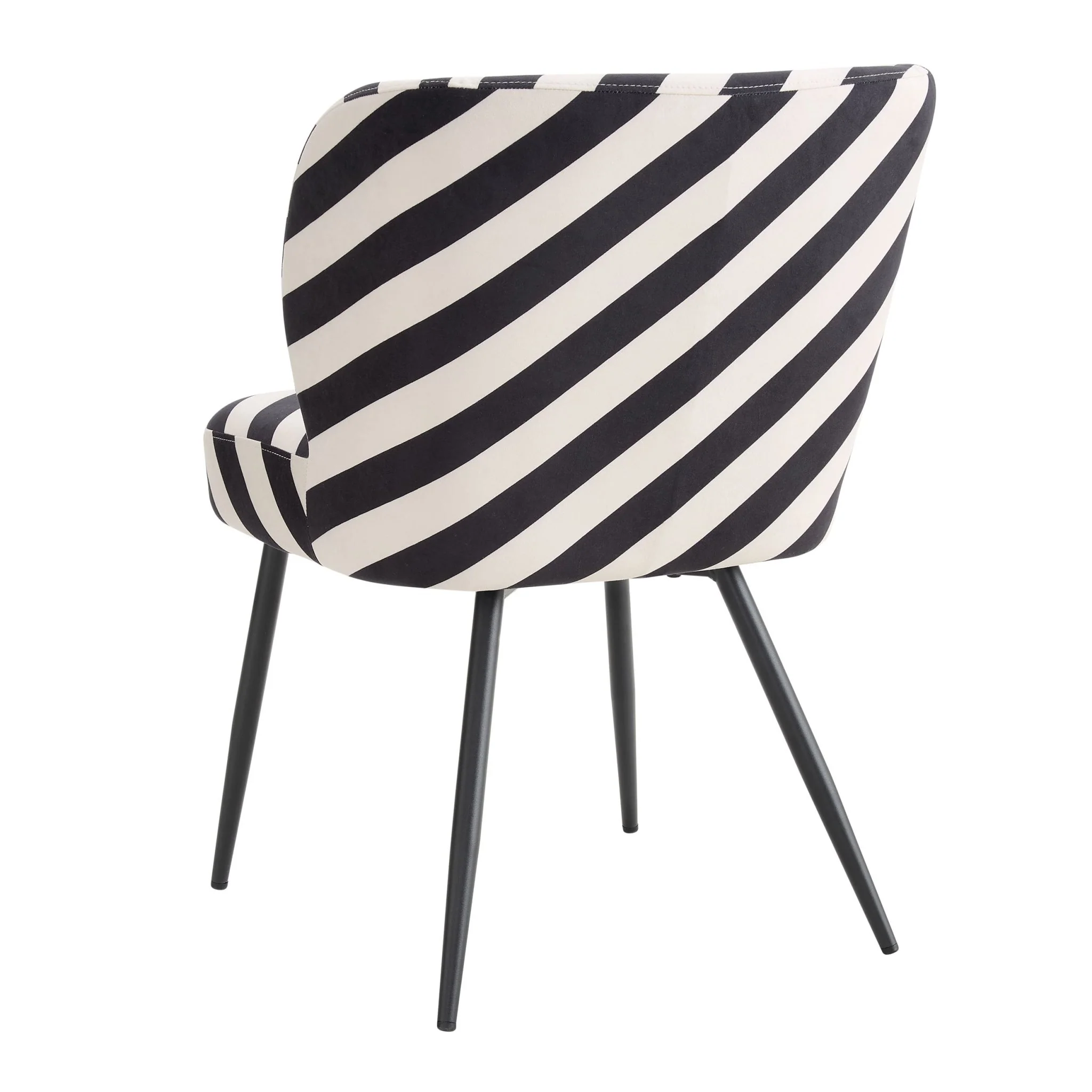 Mabel Set of 2 Dining Chairs - Mono Stripe - Image 5