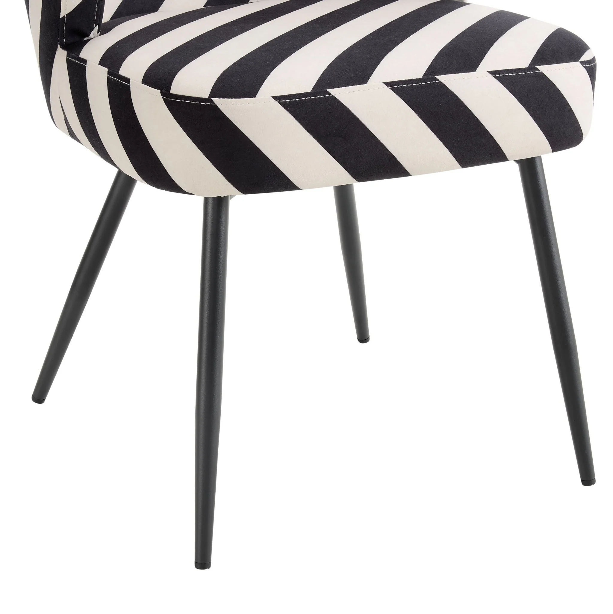 Mabel Set of 2 Dining Chairs - Mono Stripe - Image 7