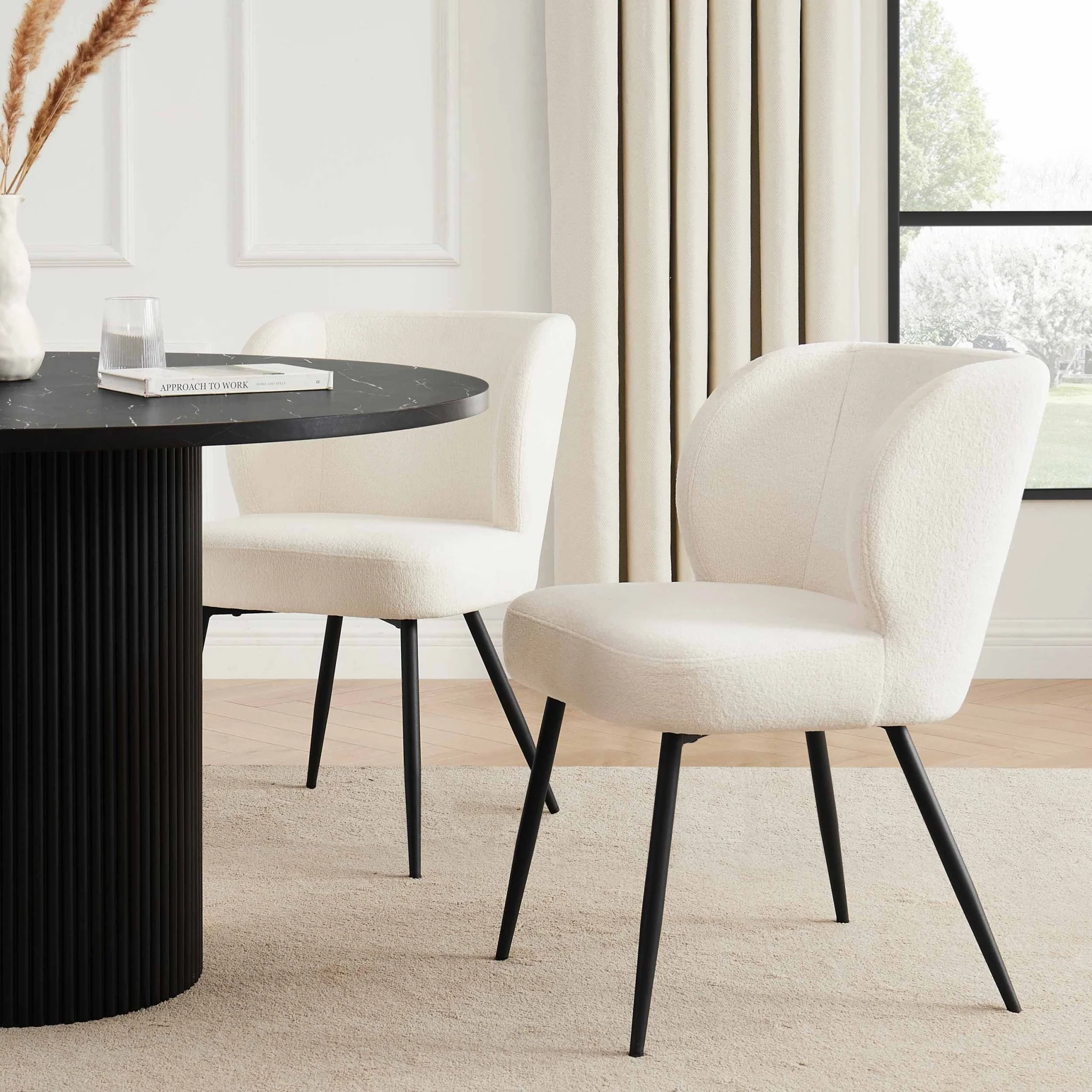 Mabel Set of 2 Dining Chairs - Teddy White