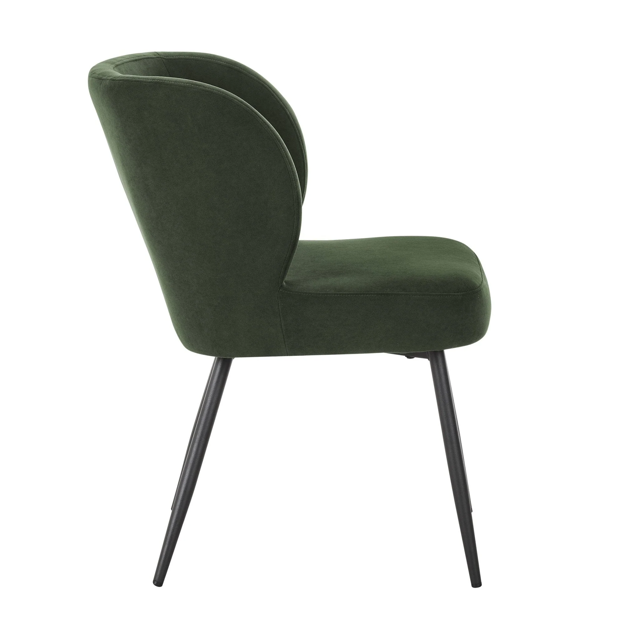 Mabel Set of 2 Dining Chairs - Velvet - Dark Olive - Image 4