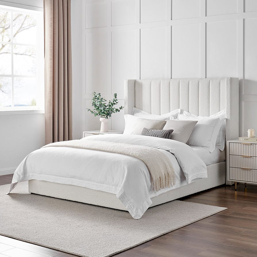 Madison Bouclé Ottoman Storage Bed - Off White - Image 3