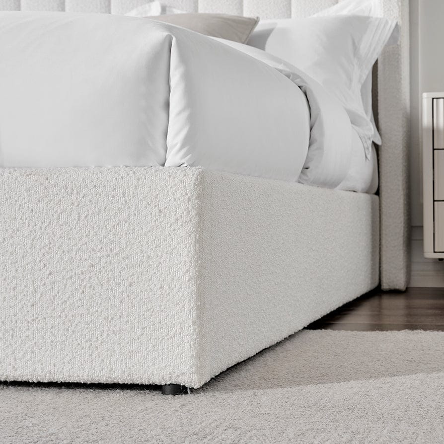 Madison Bouclé Ottoman Storage Bed - Off White - Image 9