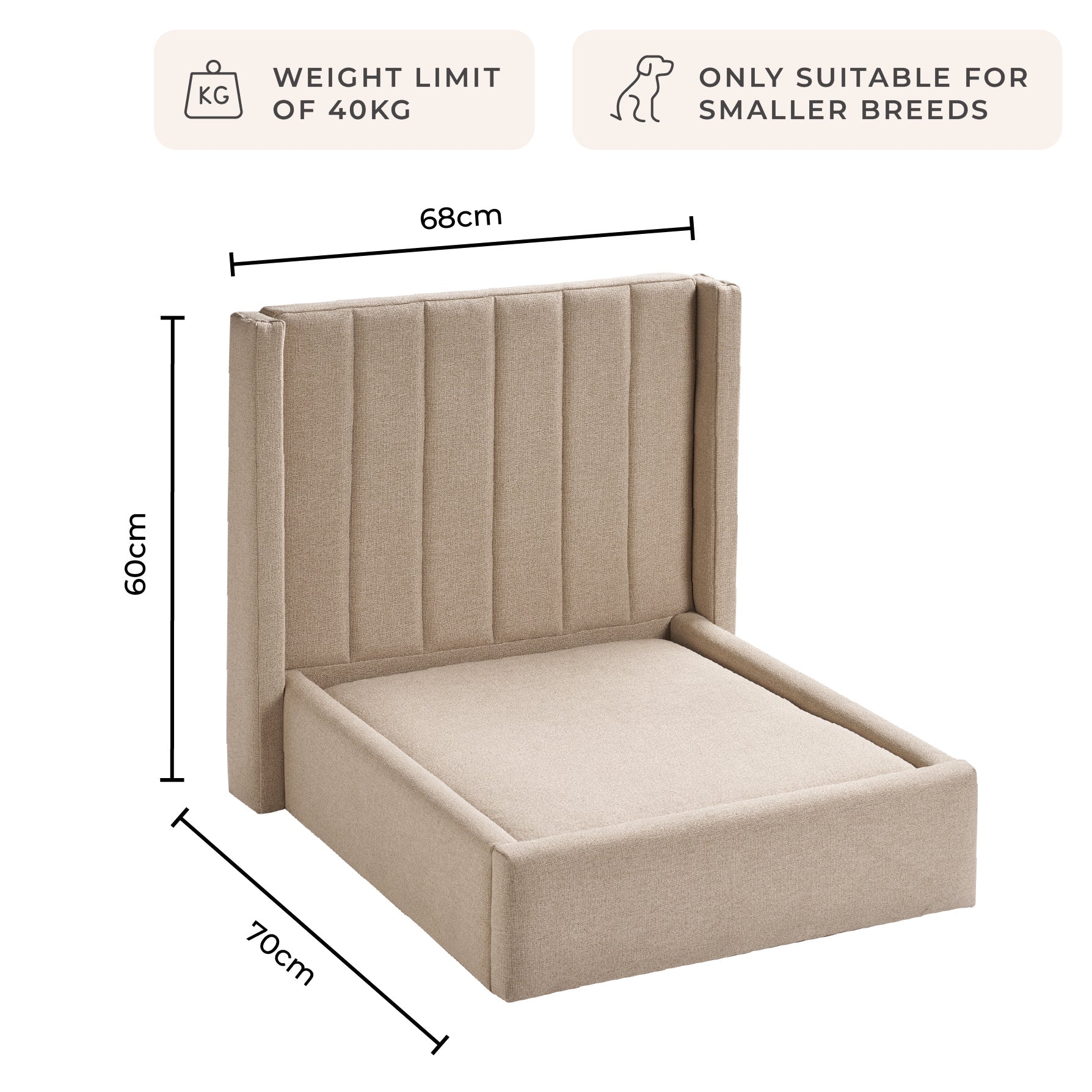 Madison Dog Bed - Oatmeal - Image 5