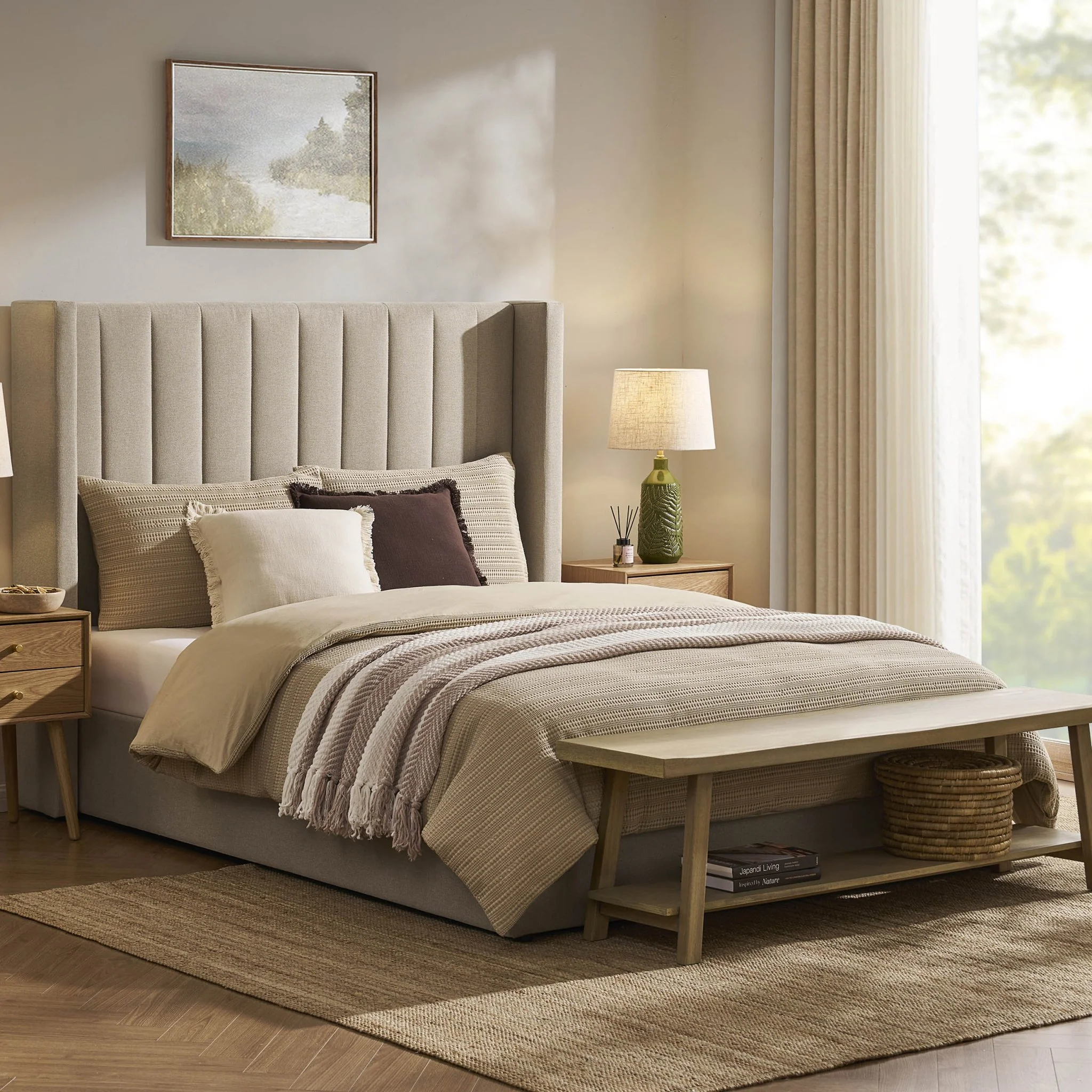 Madison Ottoman Storage Bed - Oatmeal - Image 2