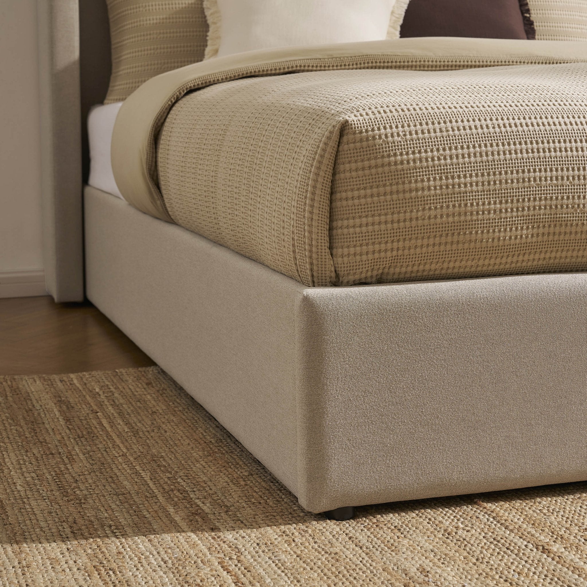 Madison Ottoman Storage Bed - Oatmeal - Image 8