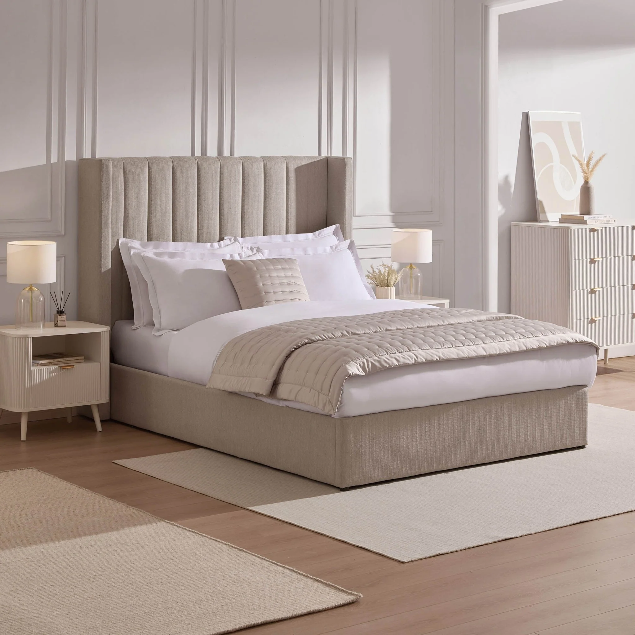 Madison Ottoman Storage Bed - Stone Grey - Image 6