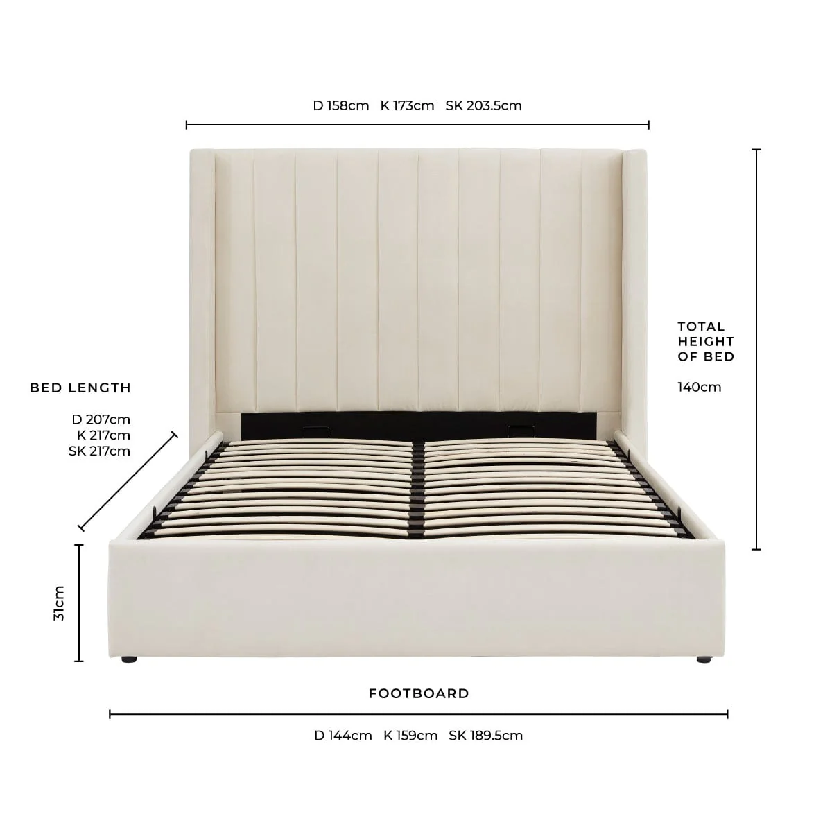 Madison Ottoman Storage Bed - Ecru - Image 11