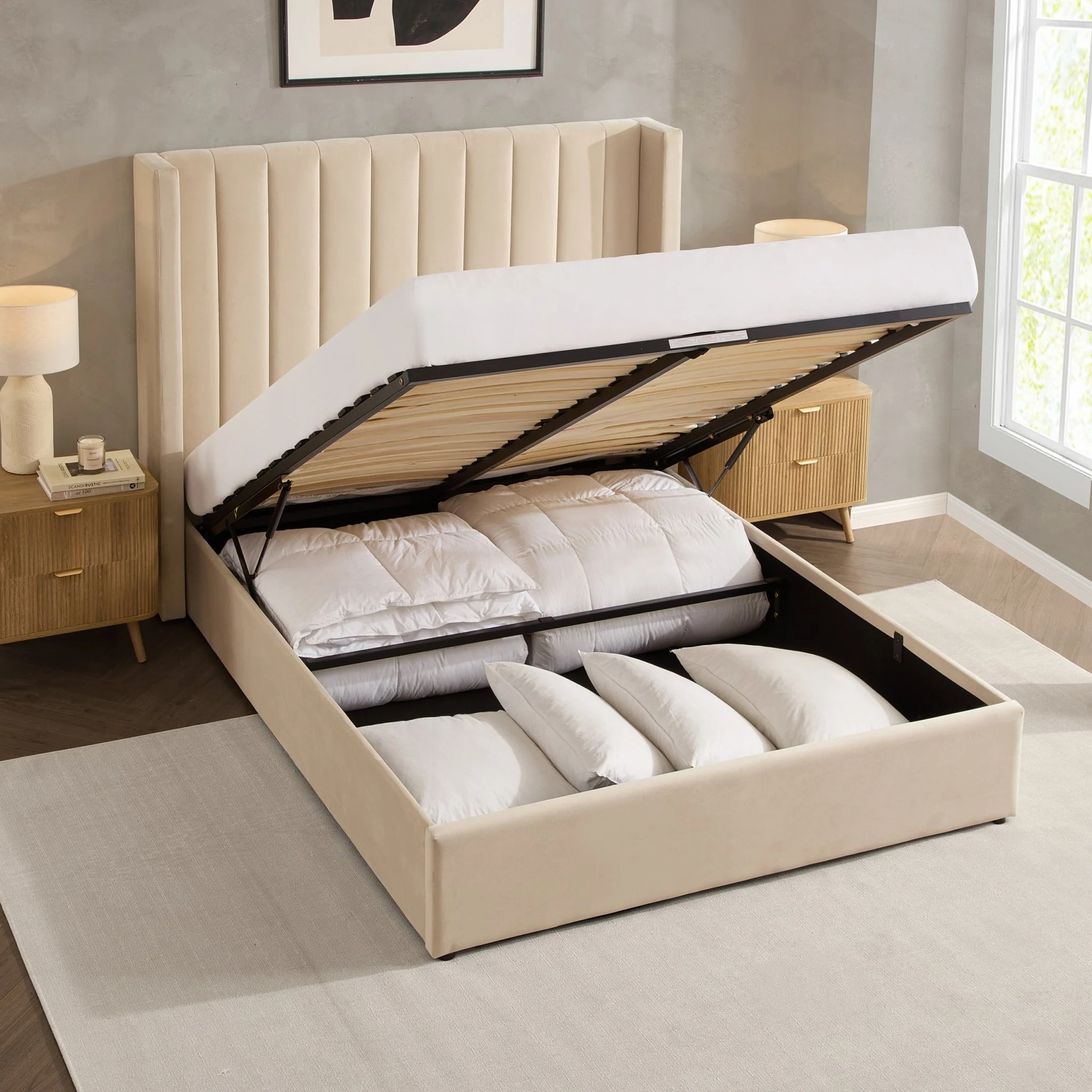 Madison Ottoman Storage Bed - Ecru - Image 4
