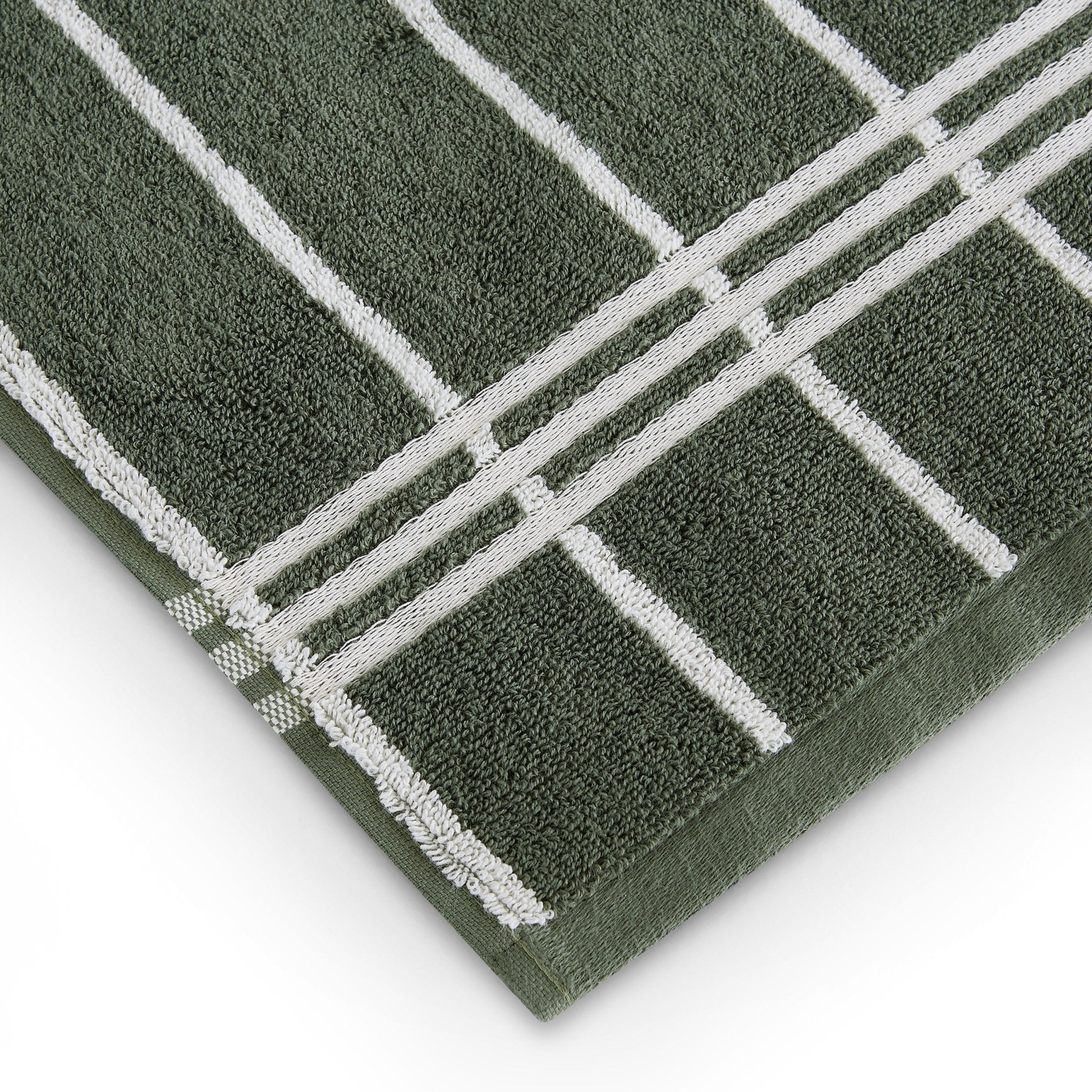 Madrid Fine Stripe Cotton Towel Collection -  Fern/ Natural - Image 4