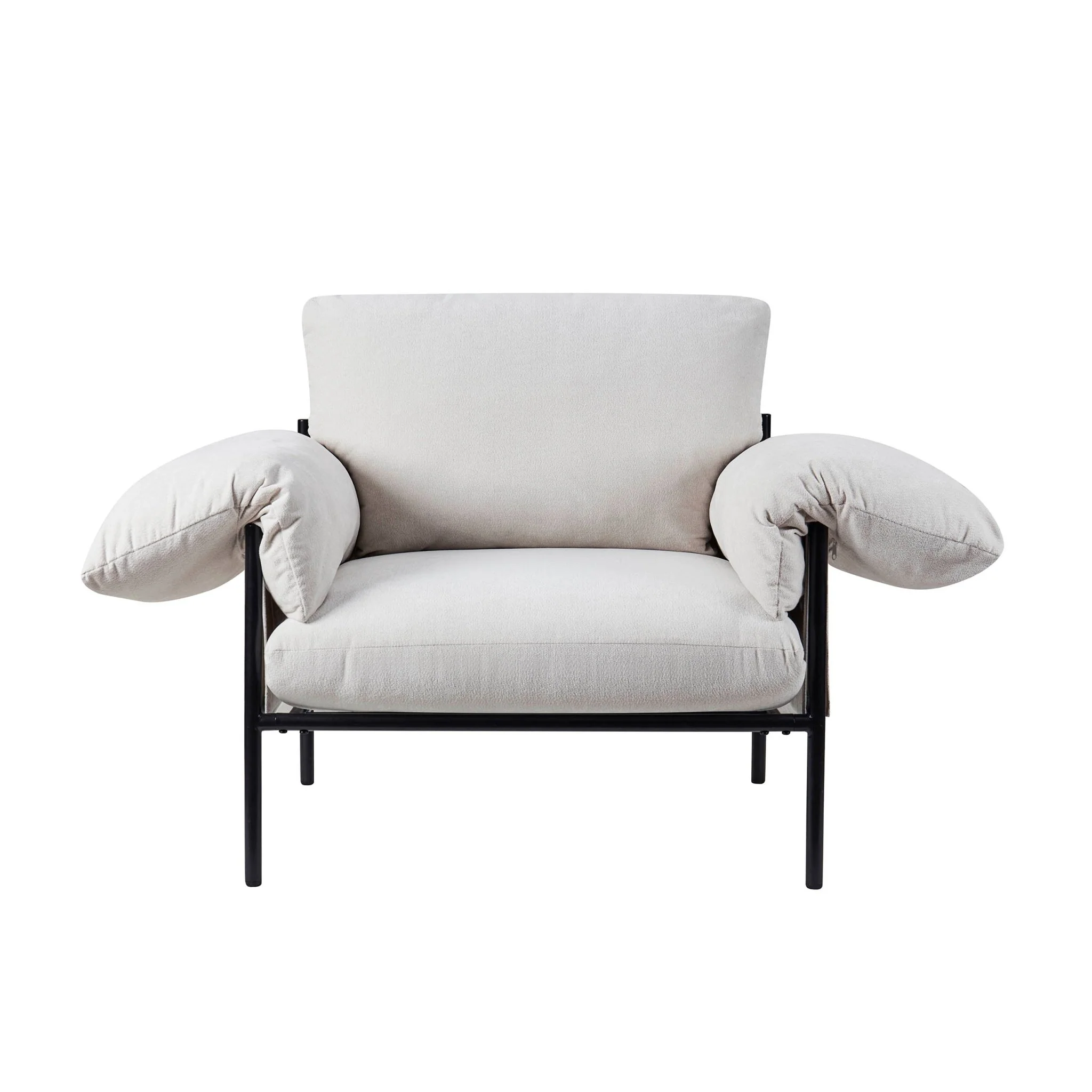 Maeve Slouched Accent Chair - Chenille Ivory - Image 2