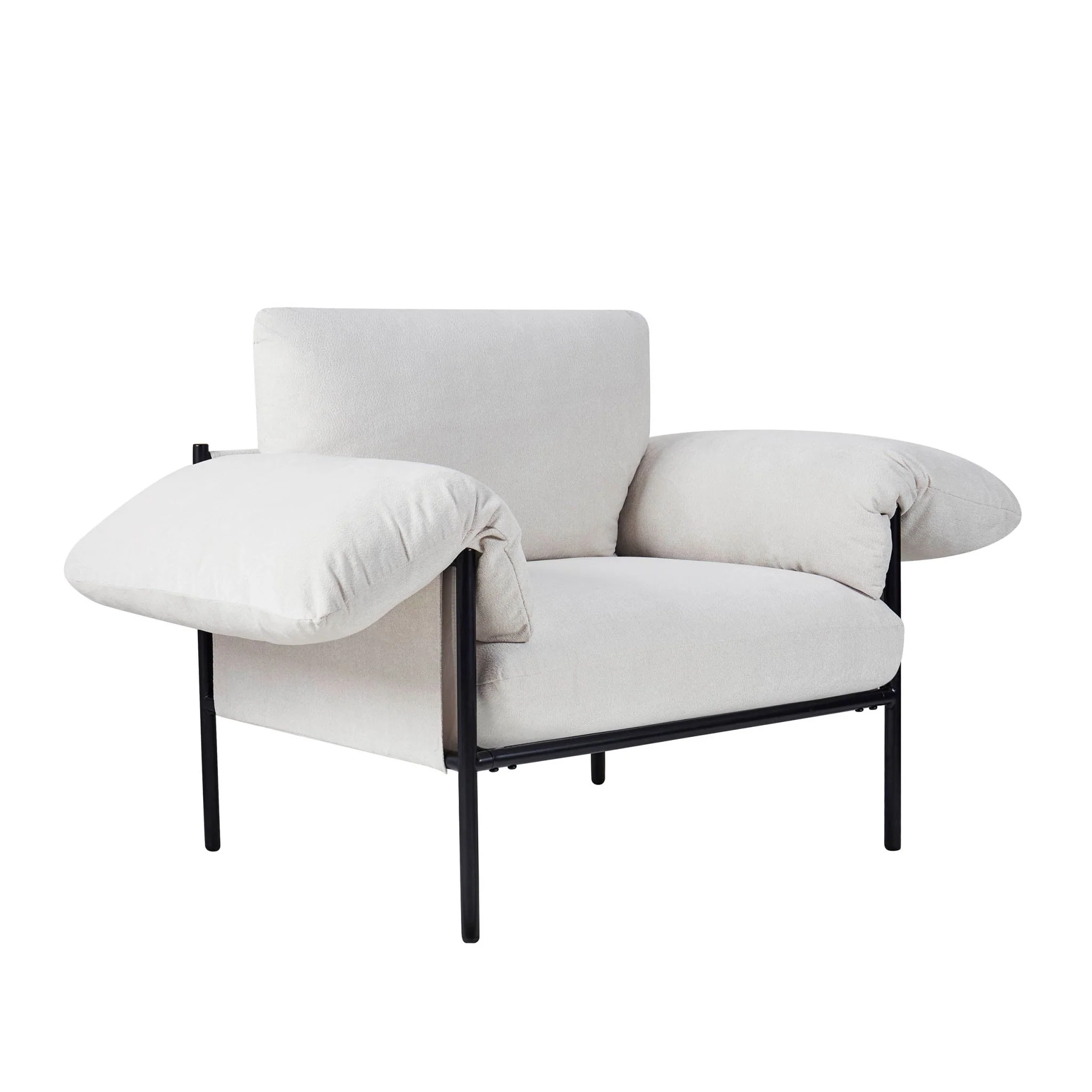 Maeve Slouched Accent Chair - Chenille Ivory - Image 3