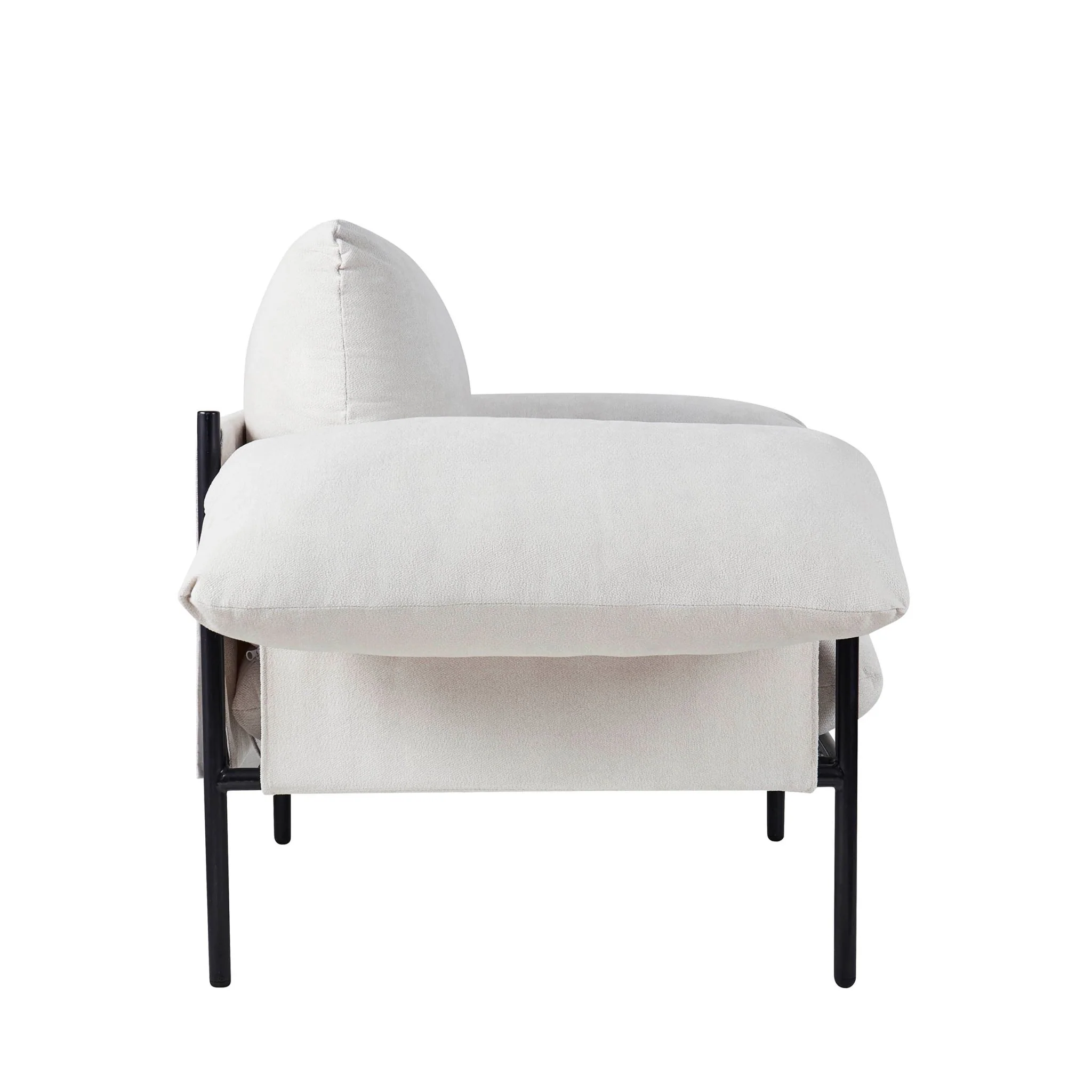 Maeve Slouched Accent Chair - Chenille Ivory - Image 4