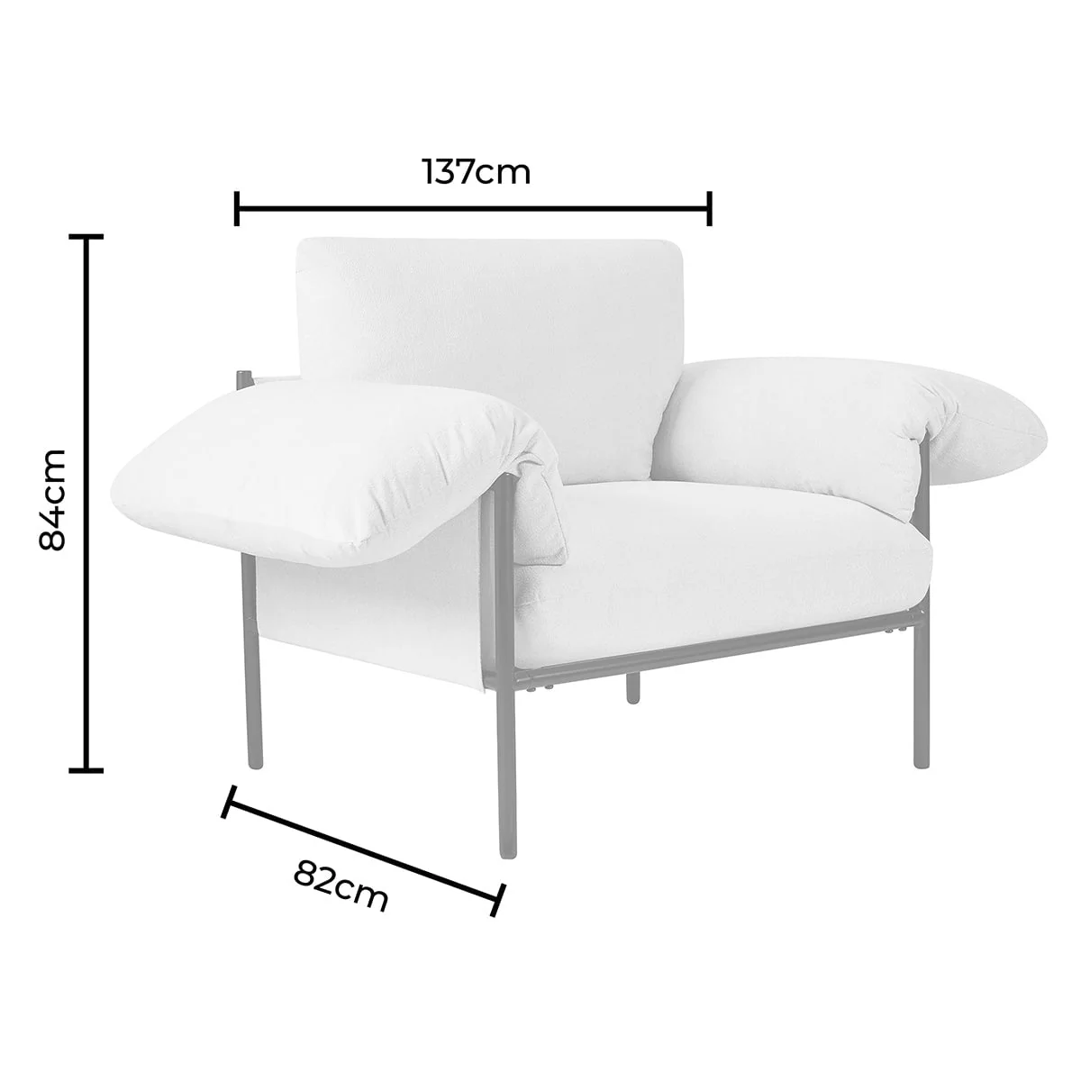 Maeve Slouched Accent Chair - Chenille Ivory - Image 9