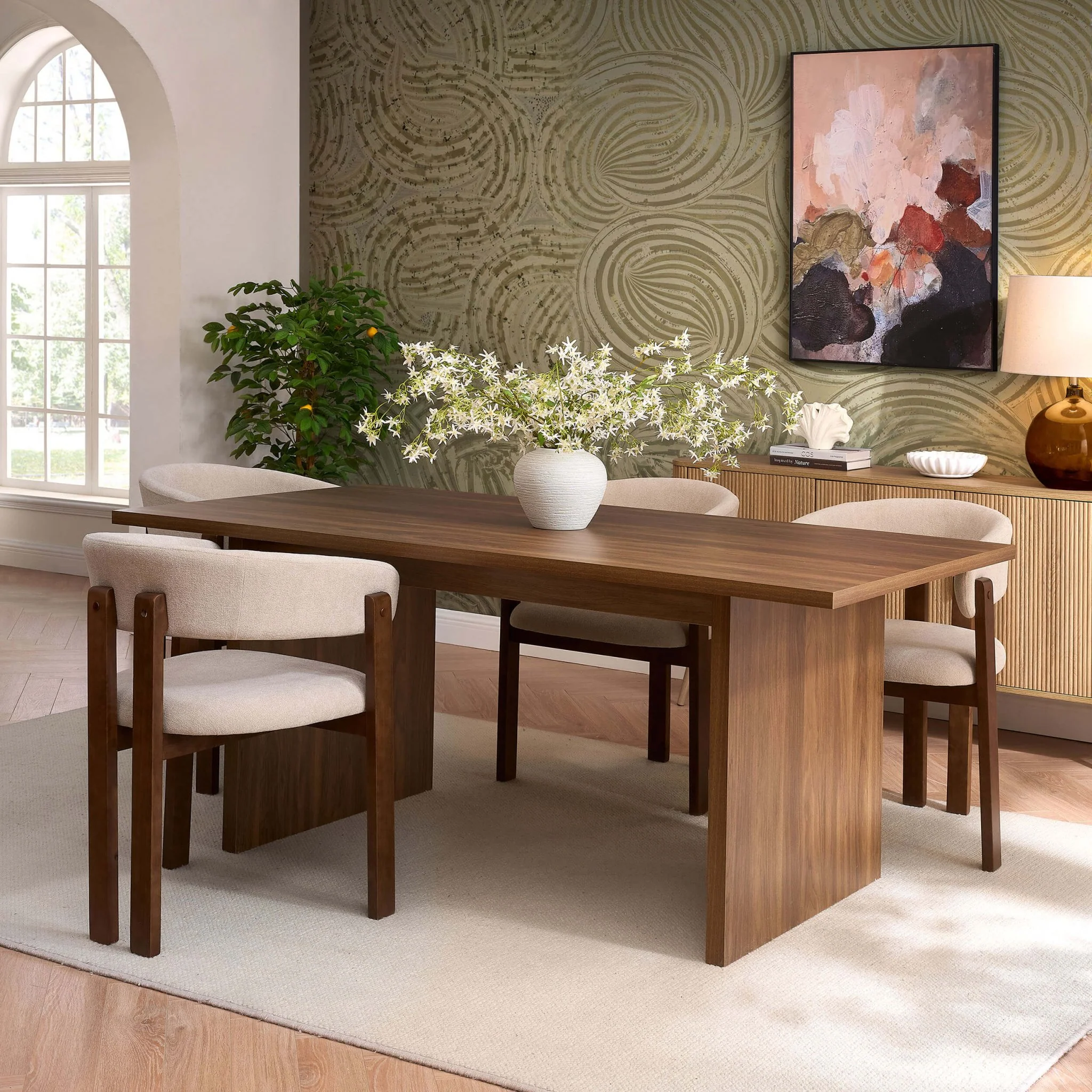 Maisie 4-6 Seater Dining Table -  Mid Wood