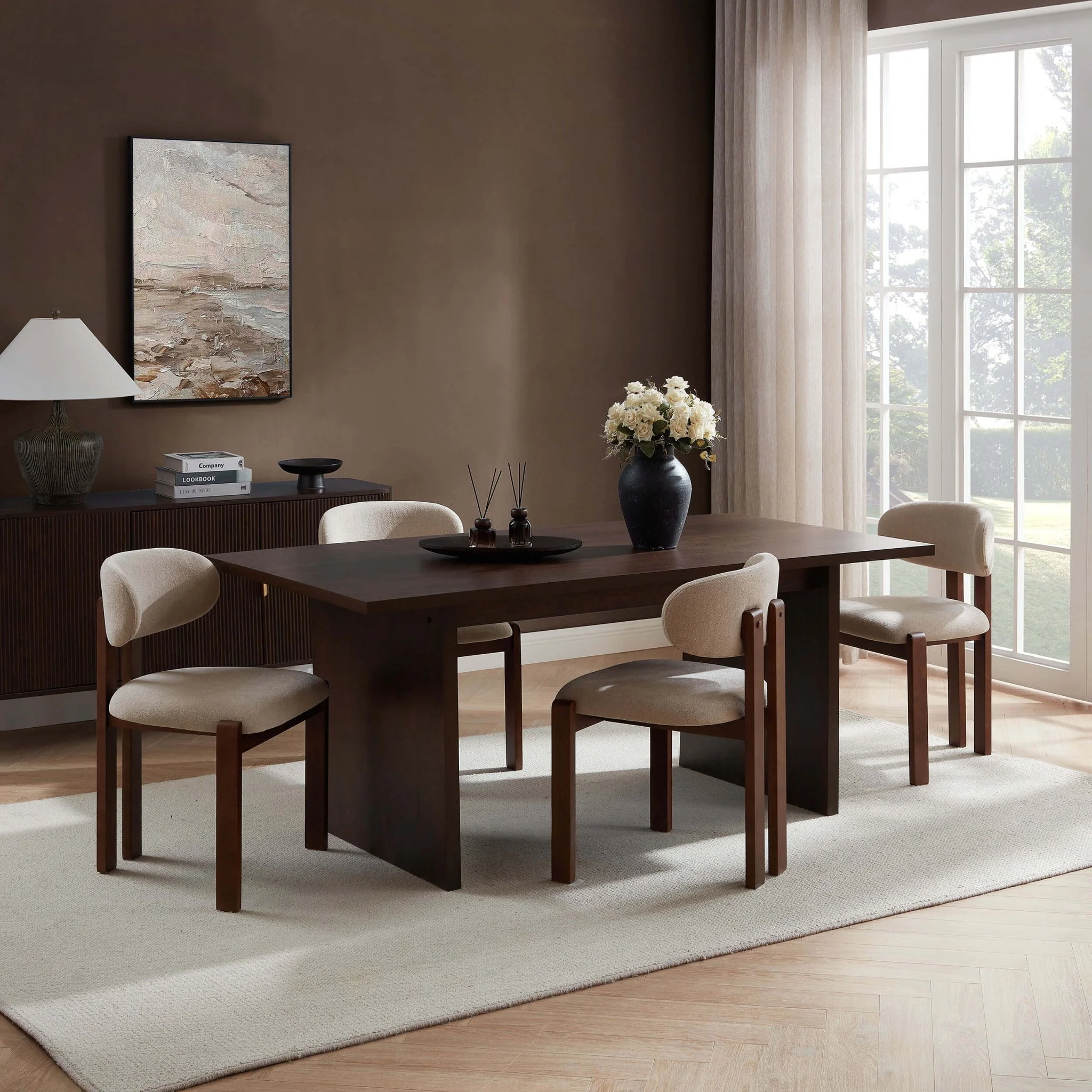 Maisie 4-6 Seater Dining Table - Walnut Wood