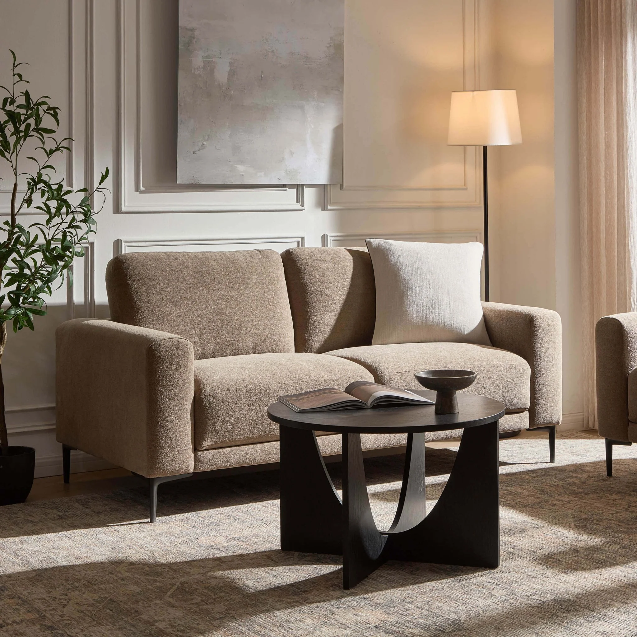 Malibu 2 Seater Sofa - Chenille Mushroom