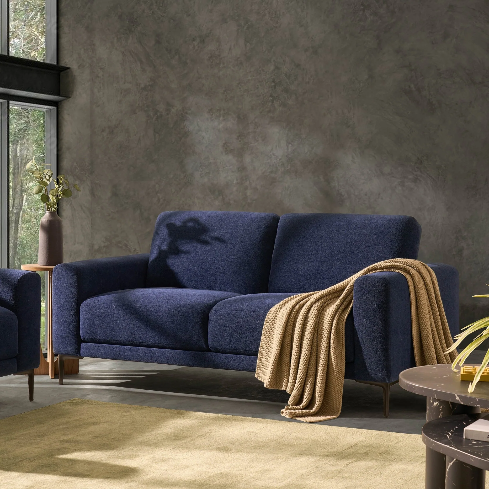 Malibu 2 Seater Sofa - Chenille Navy