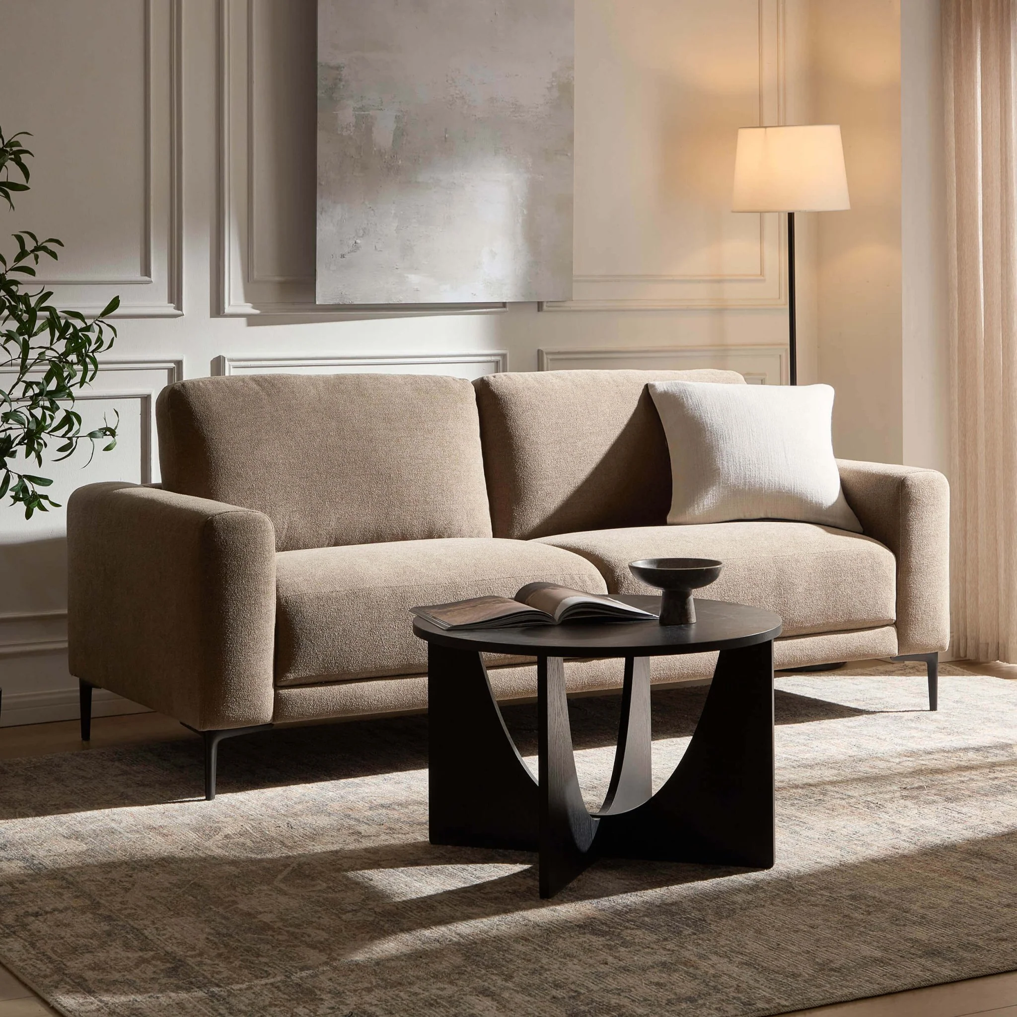 Malibu 3 Seater Sofa - Chenille Mushroom